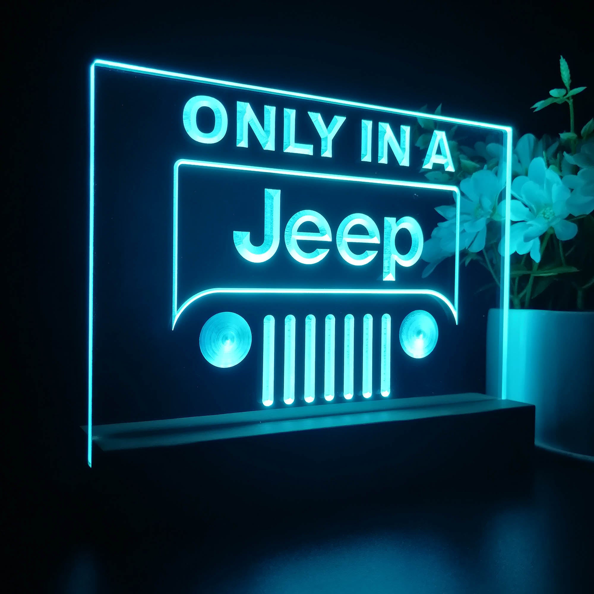 Only in a Jeep 4x4 Sport Night Light LED Sign