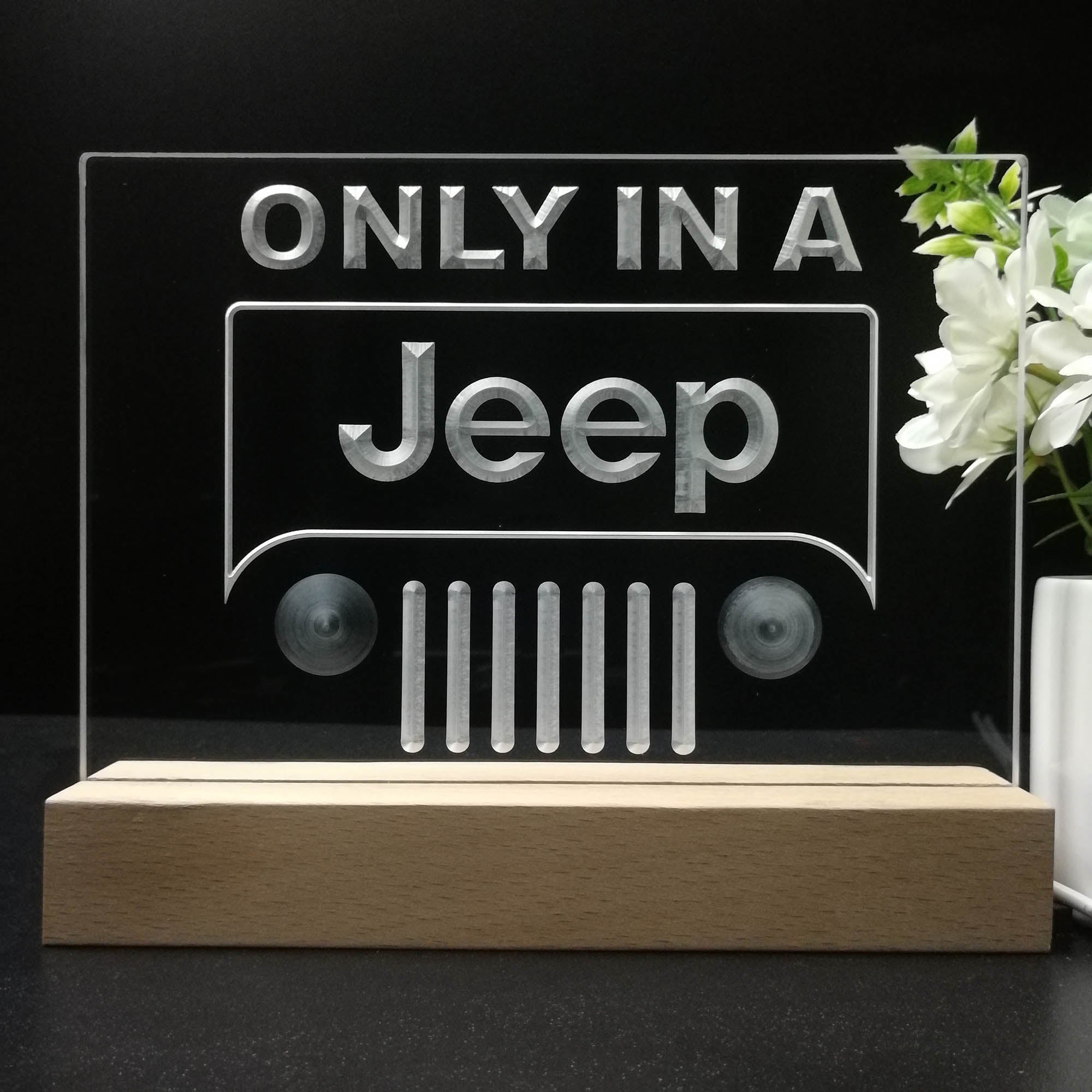 Only in a Jeep 4x4 Sport Night Light LED Sign