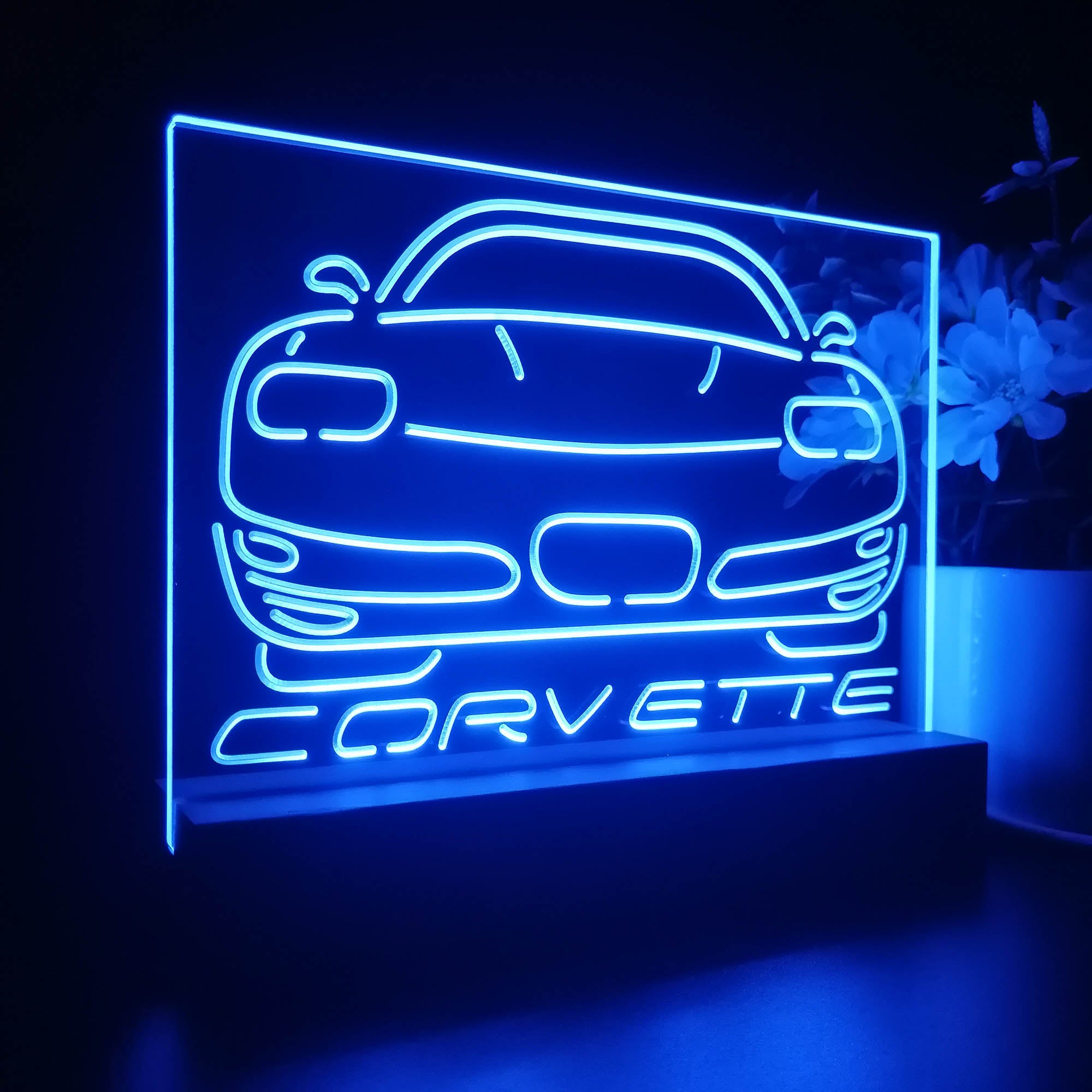 Corvette Car Night Light LED Sign