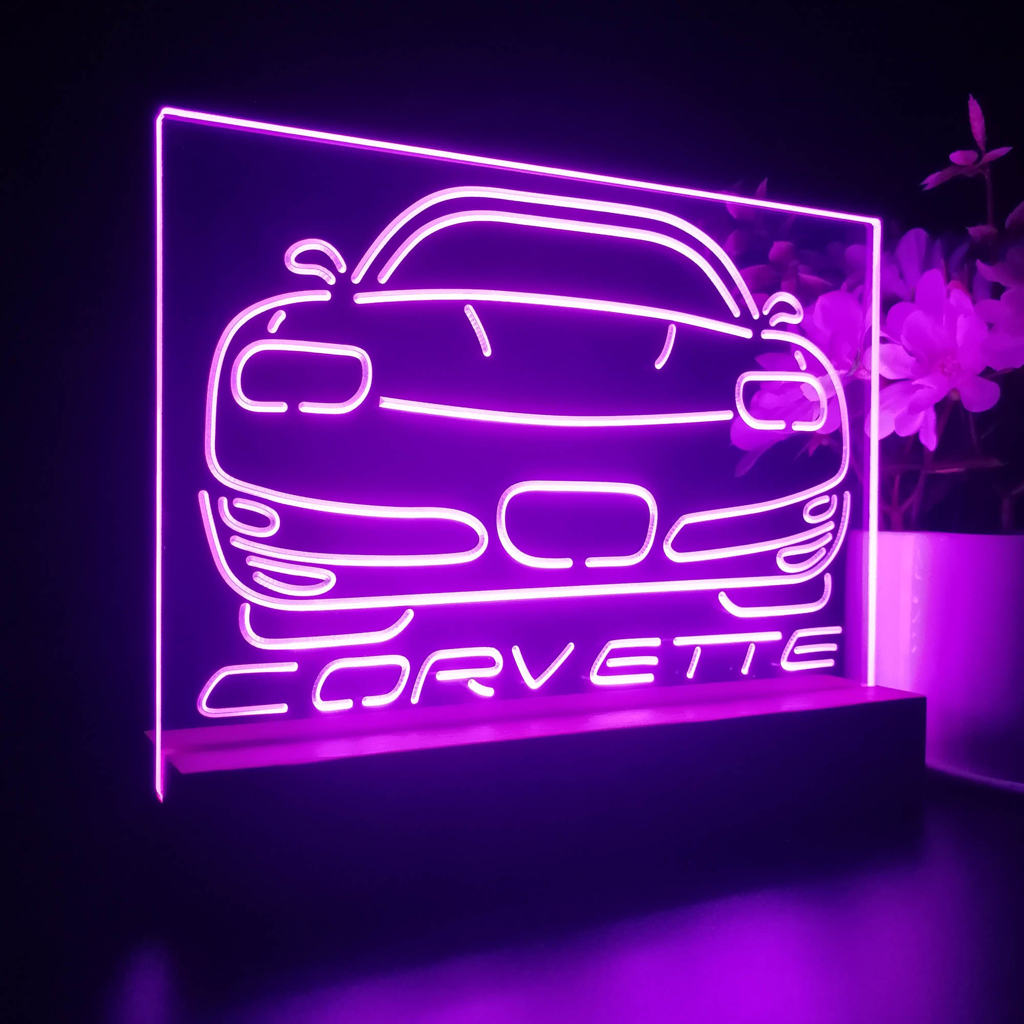 Corvette Car Night Light LED Sign