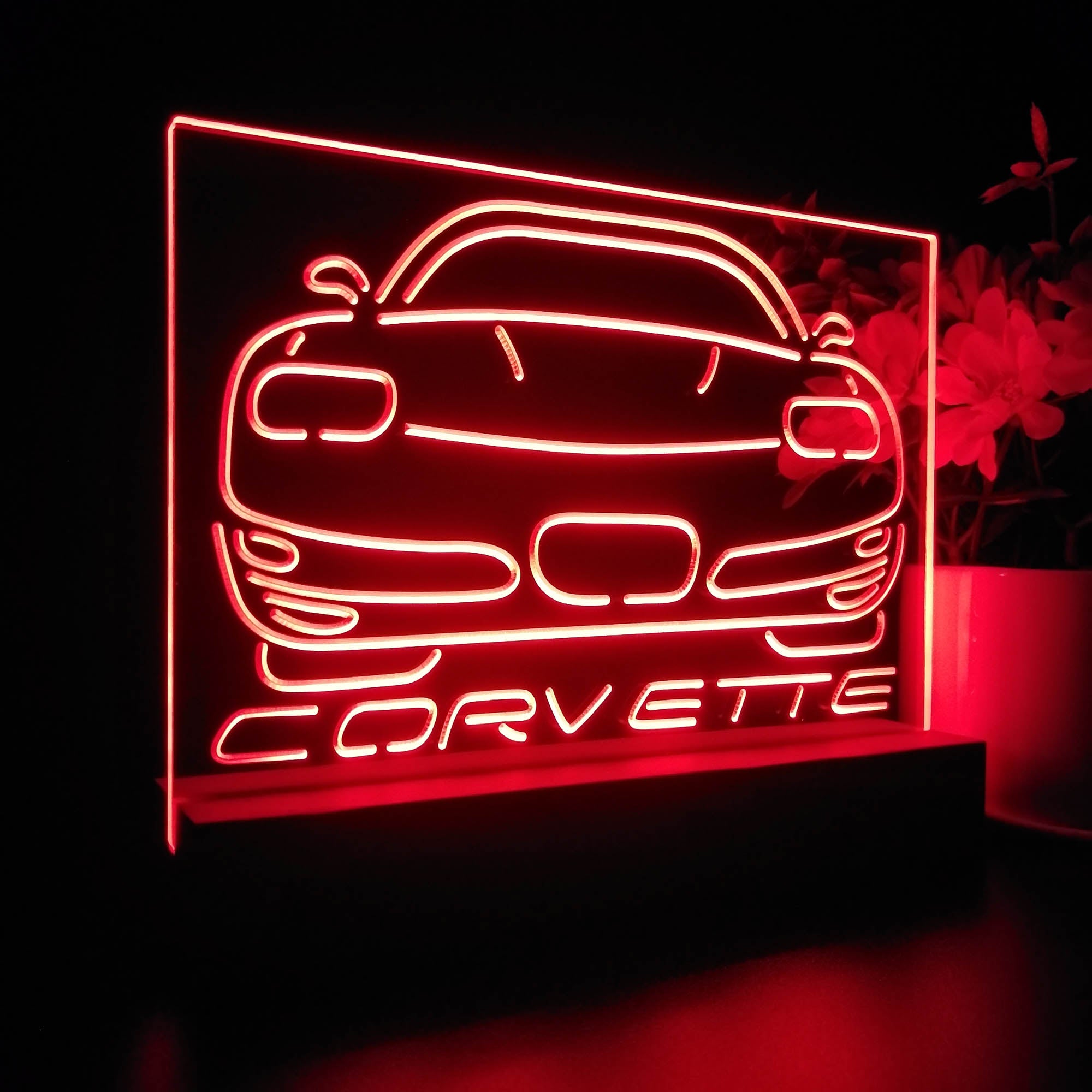 Corvette Car Night Light LED Sign