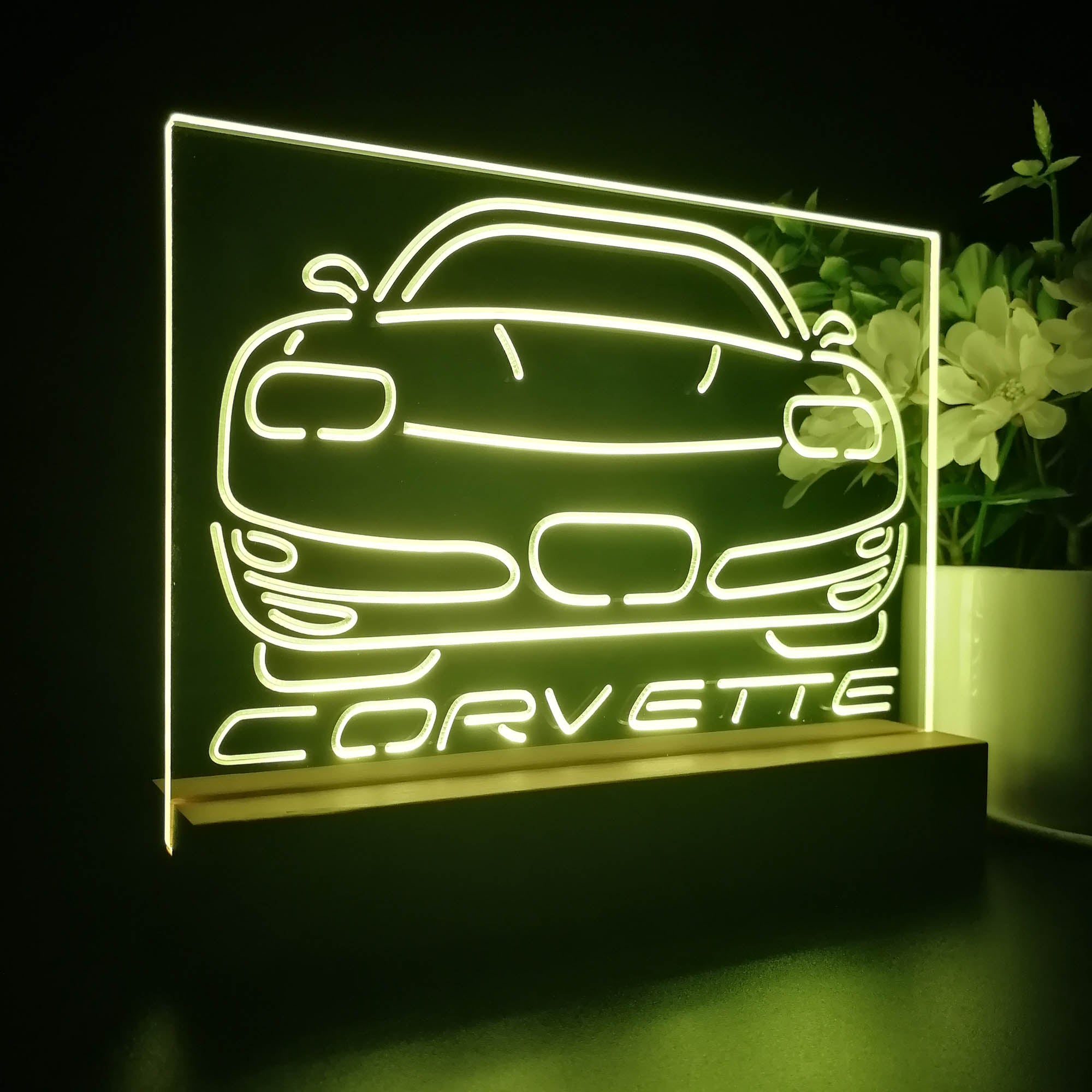 Corvette Car Night Light LED Sign