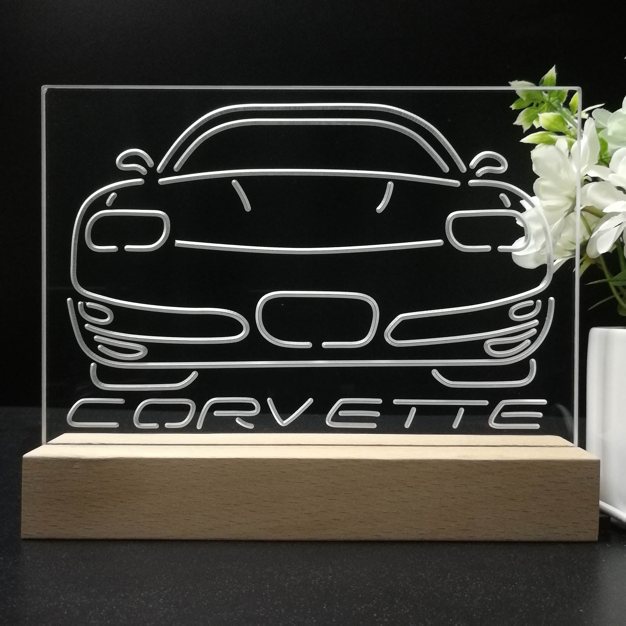 Corvette Car Night Light LED Sign