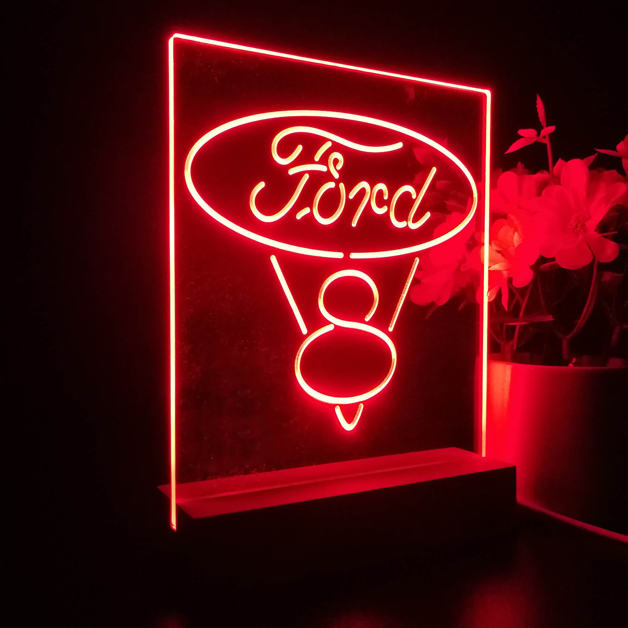 Ford V8 Logo Night Light LED Sign