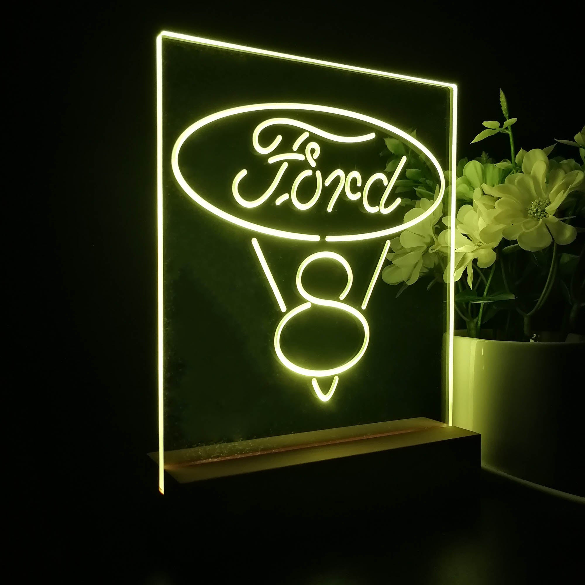 Ford V8 Logo Night Light LED Sign