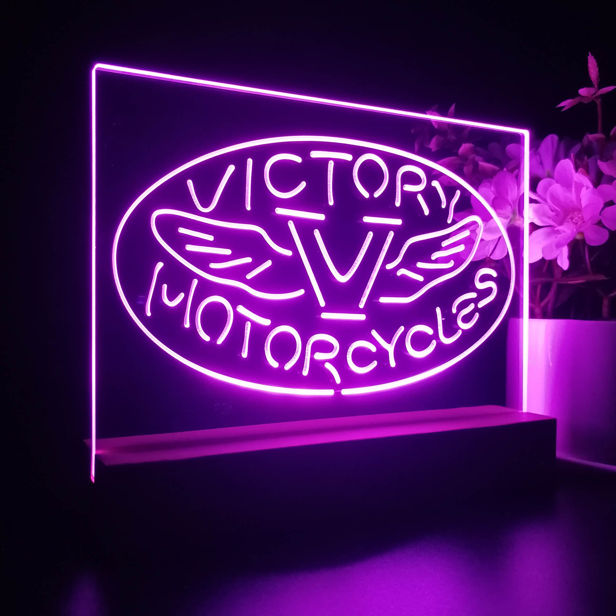 Victory Motorcycles Club Night Light LED Sign