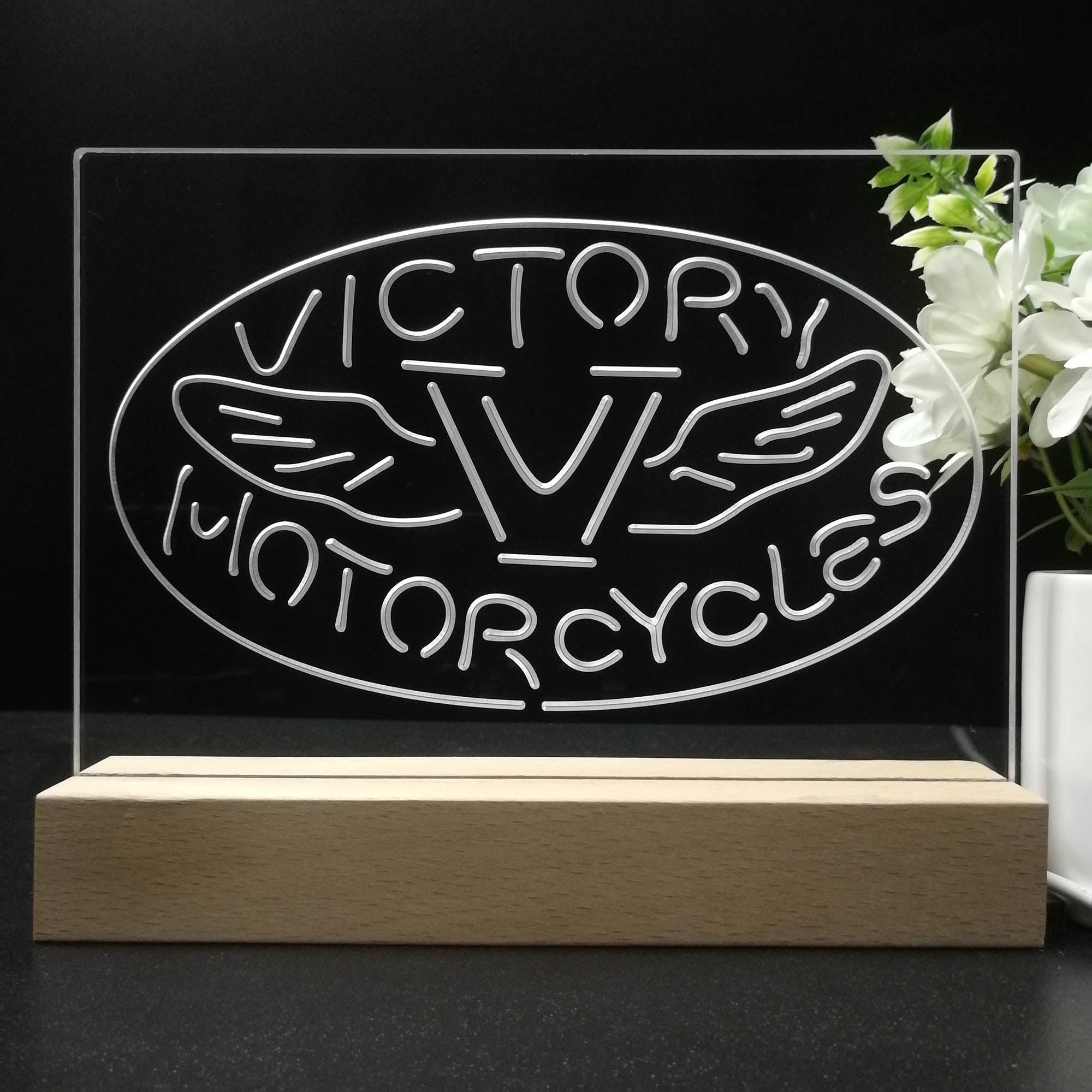 Victory Motorcycles Club Night Light LED Sign