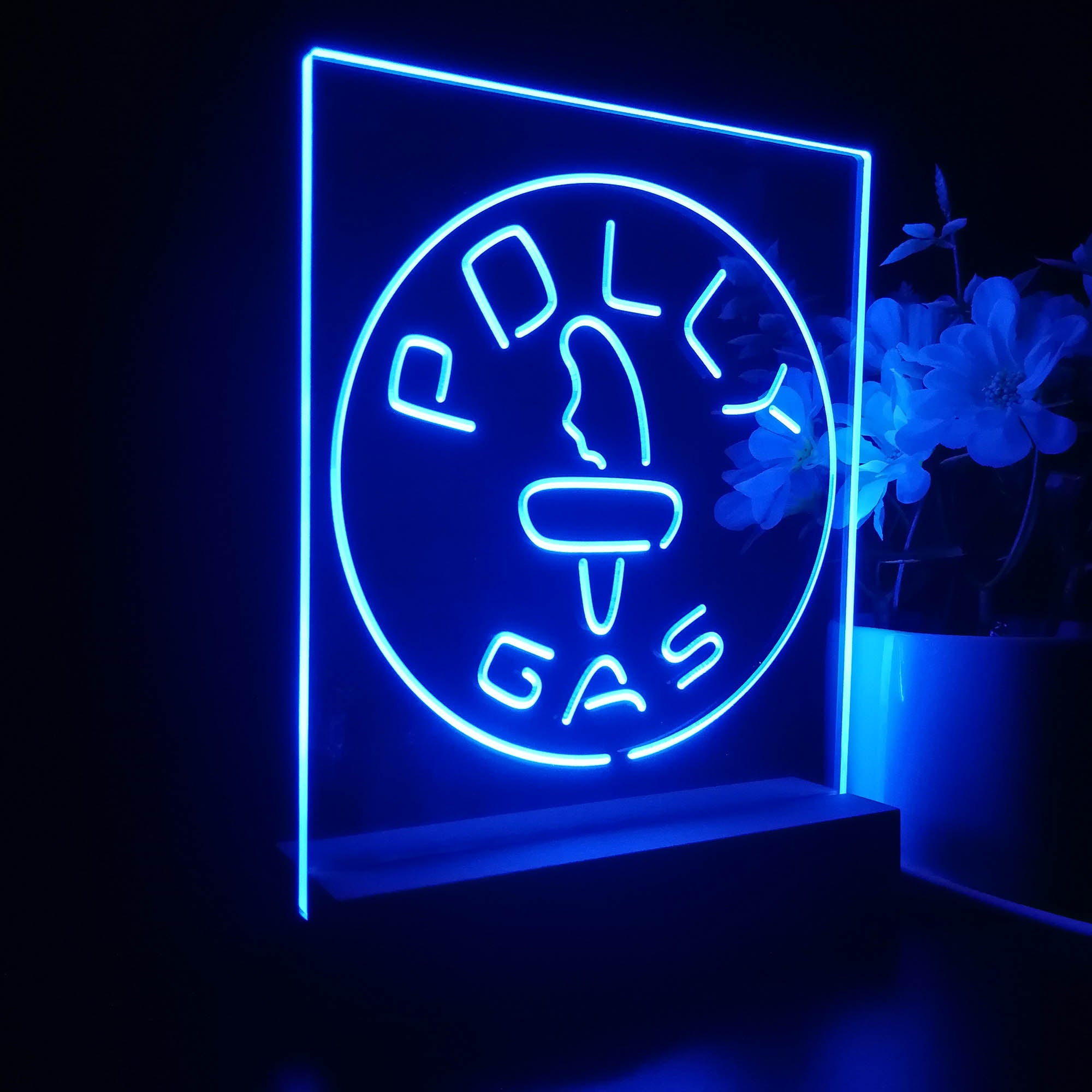 Polly Gas Man Cave Night Light LED Sign