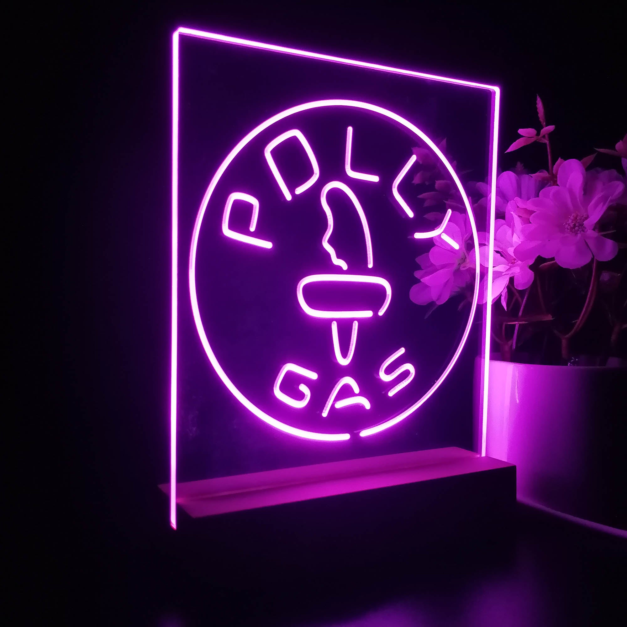 Polly Gas Man Cave Night Light LED Sign