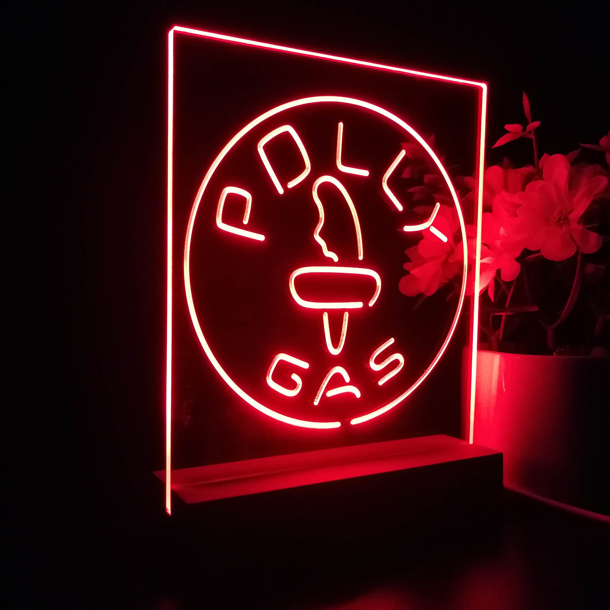 Polly Gas Man Cave Night Light LED Sign