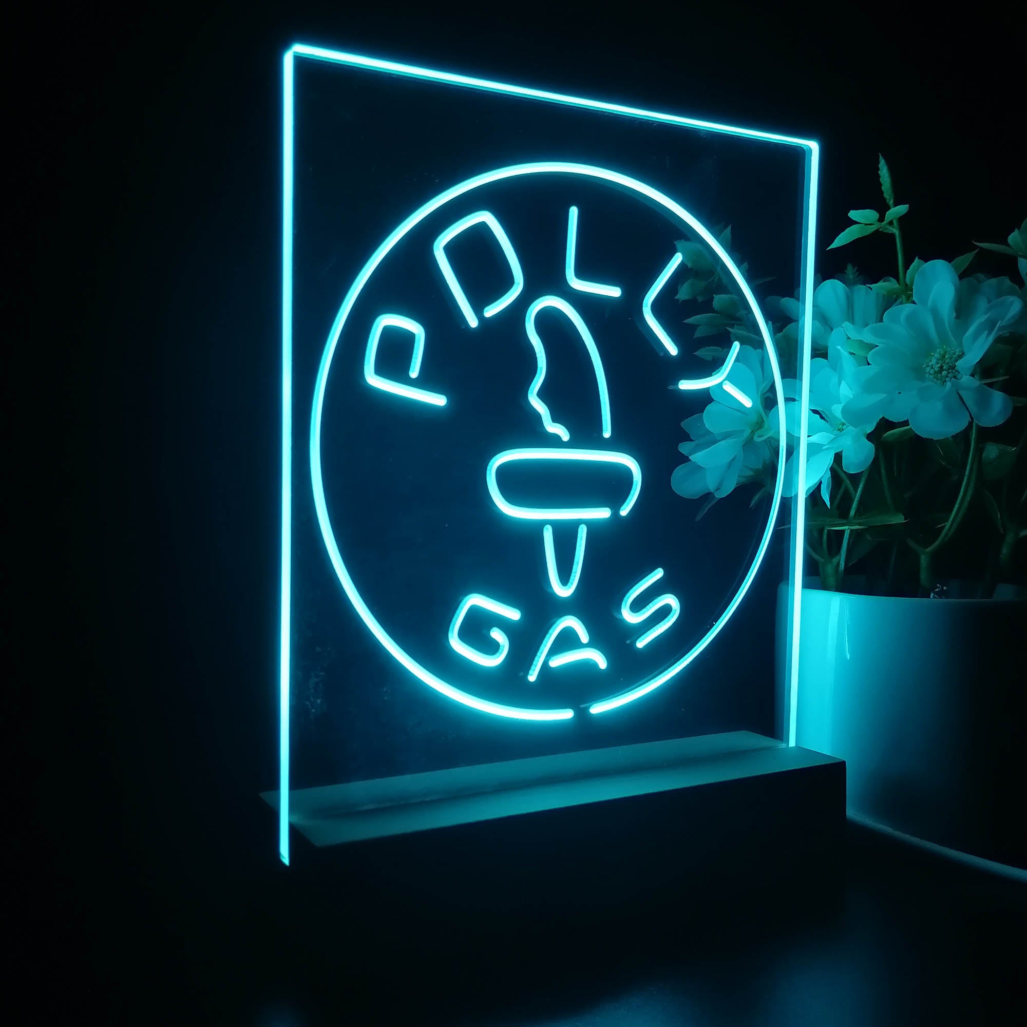 Polly Gas Man Cave Night Light LED Sign