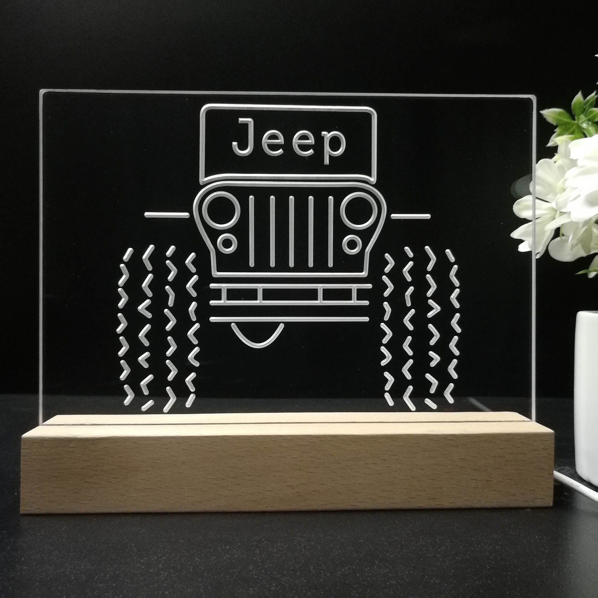 Only in a Jeep Truck Garage Night Light LED Sign