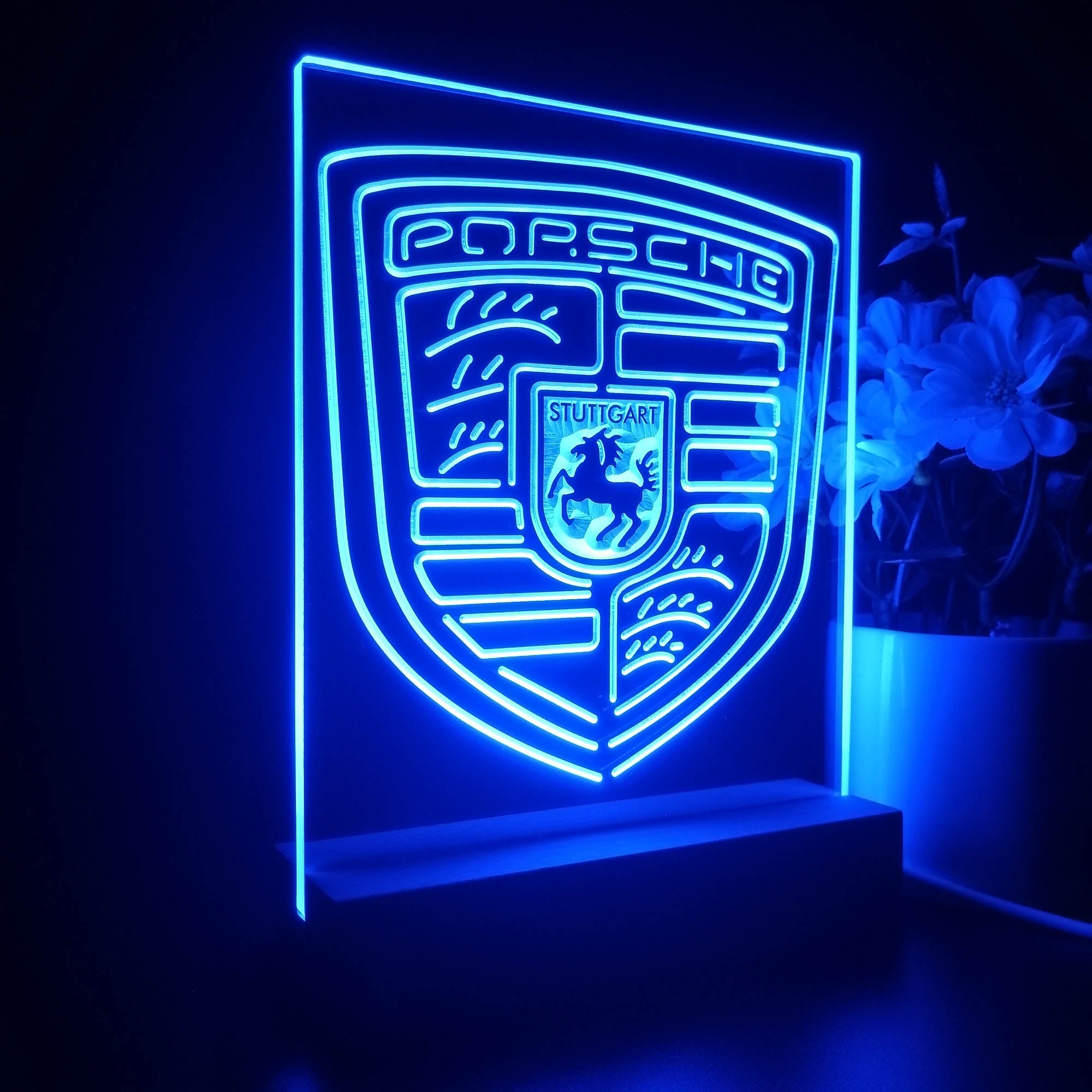 Porsche Sport Car Night Light LED Sign