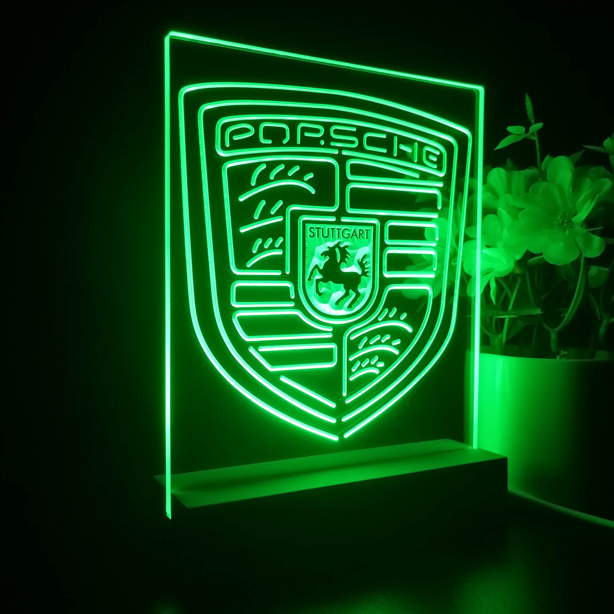 Porsche Sport Car Night Light LED Sign