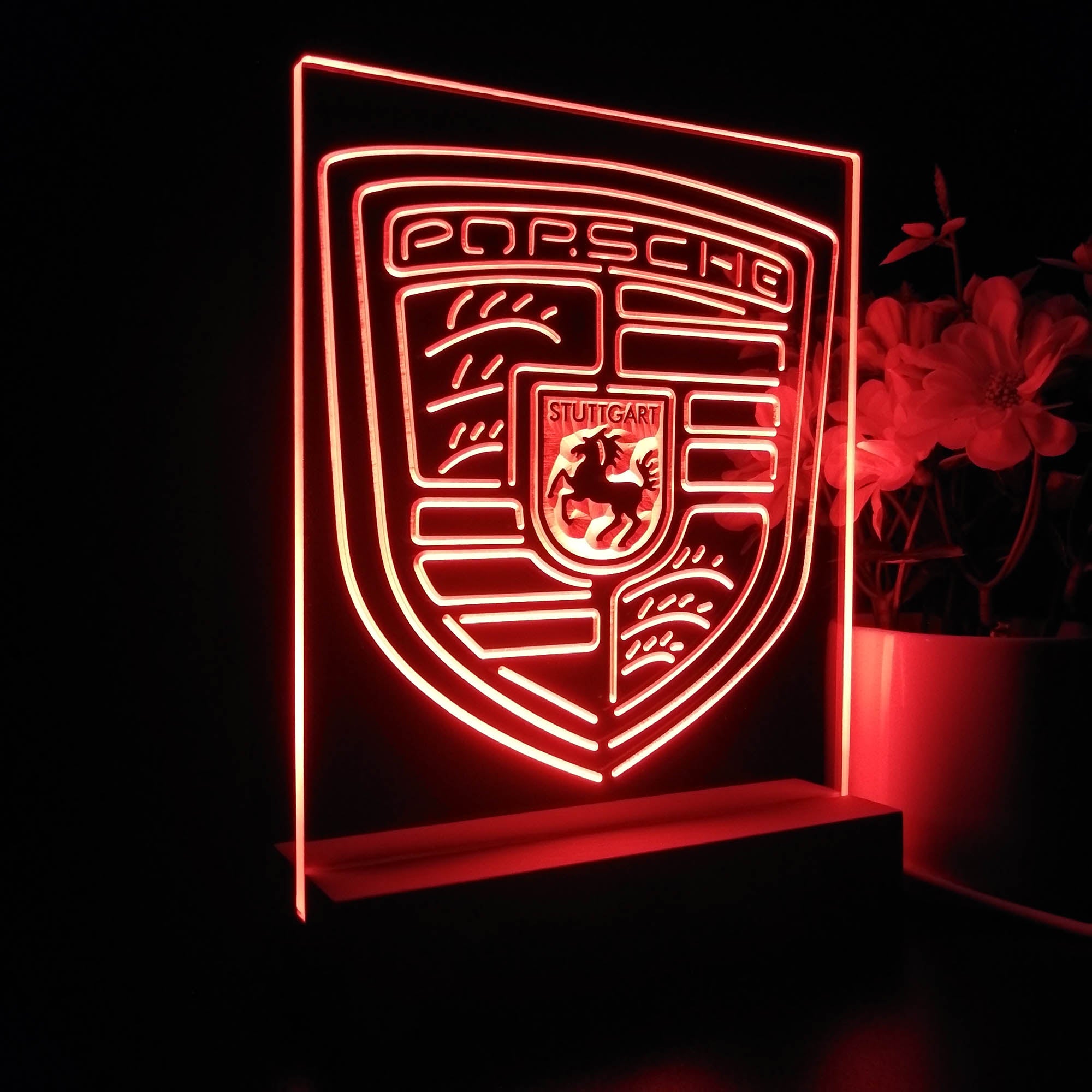 Porsche Sport Car Night Light LED Sign