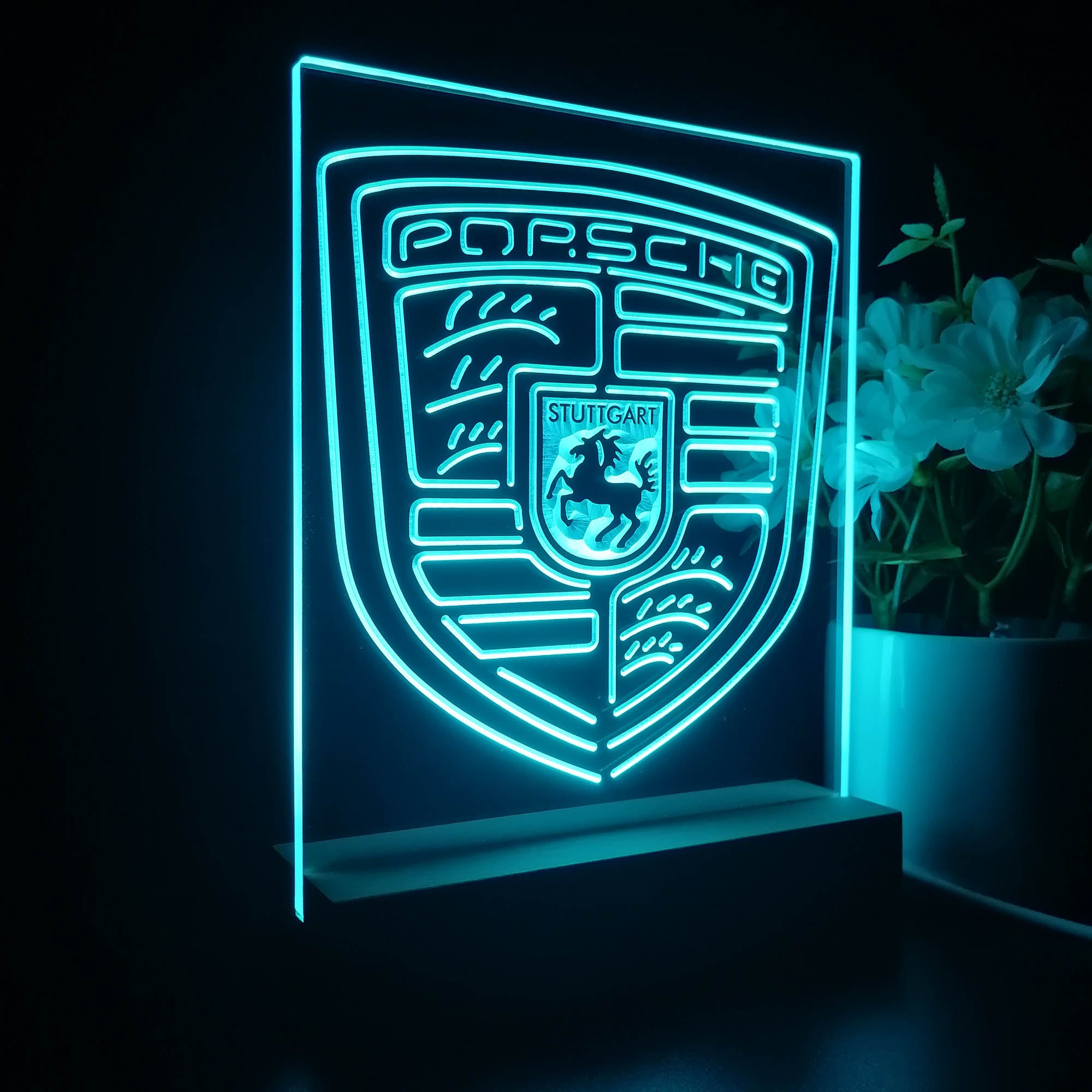 Porsche Sport Car Night Light LED Sign