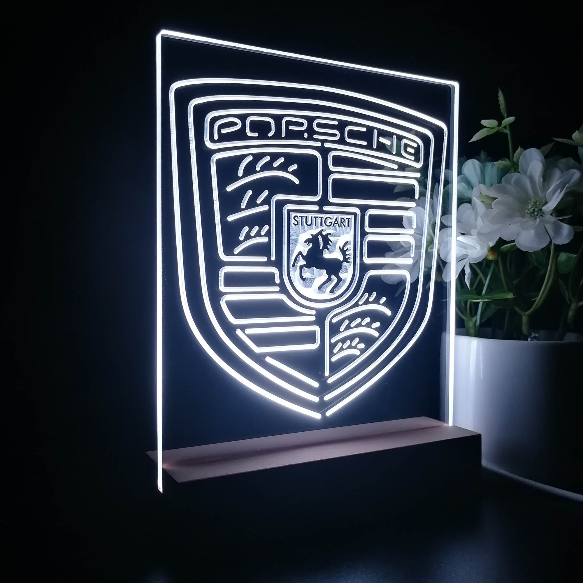 Porsche Sport Car Night Light LED Sign