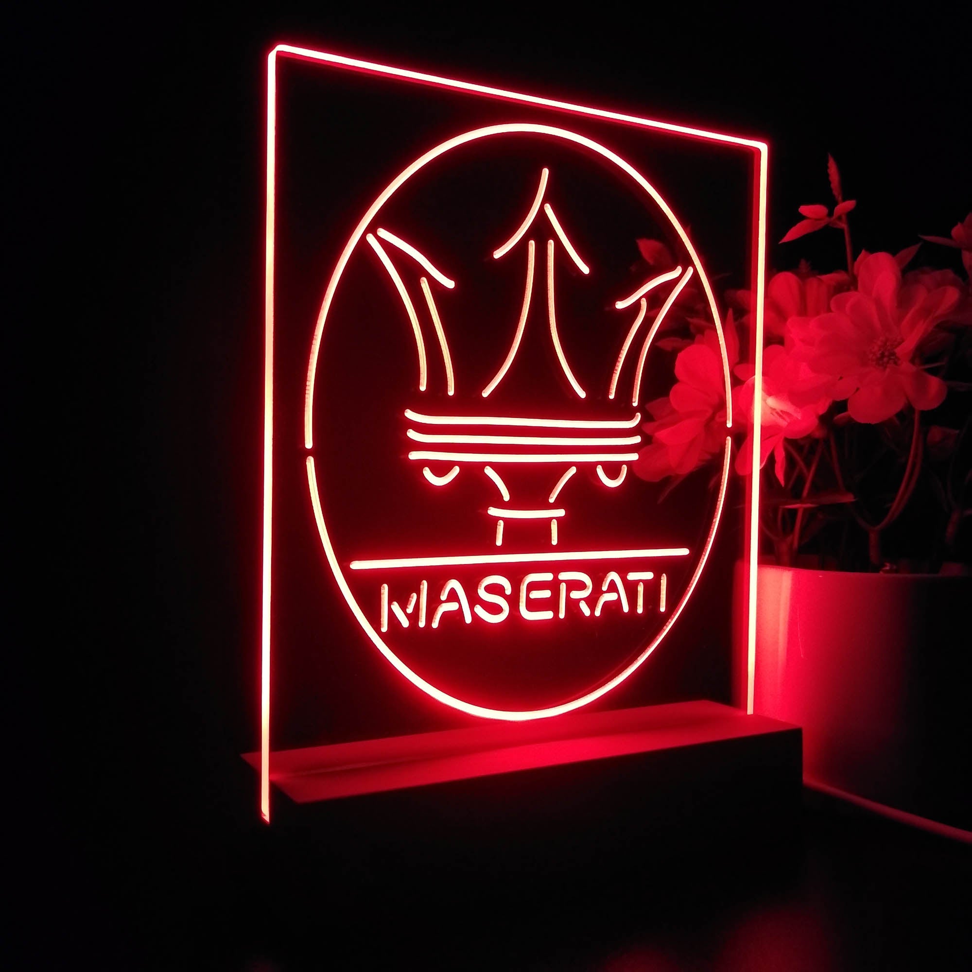 Maserati Led Sign Maserati 3D LED Optical Illusion Night Light | Joyatwall – joyatwall