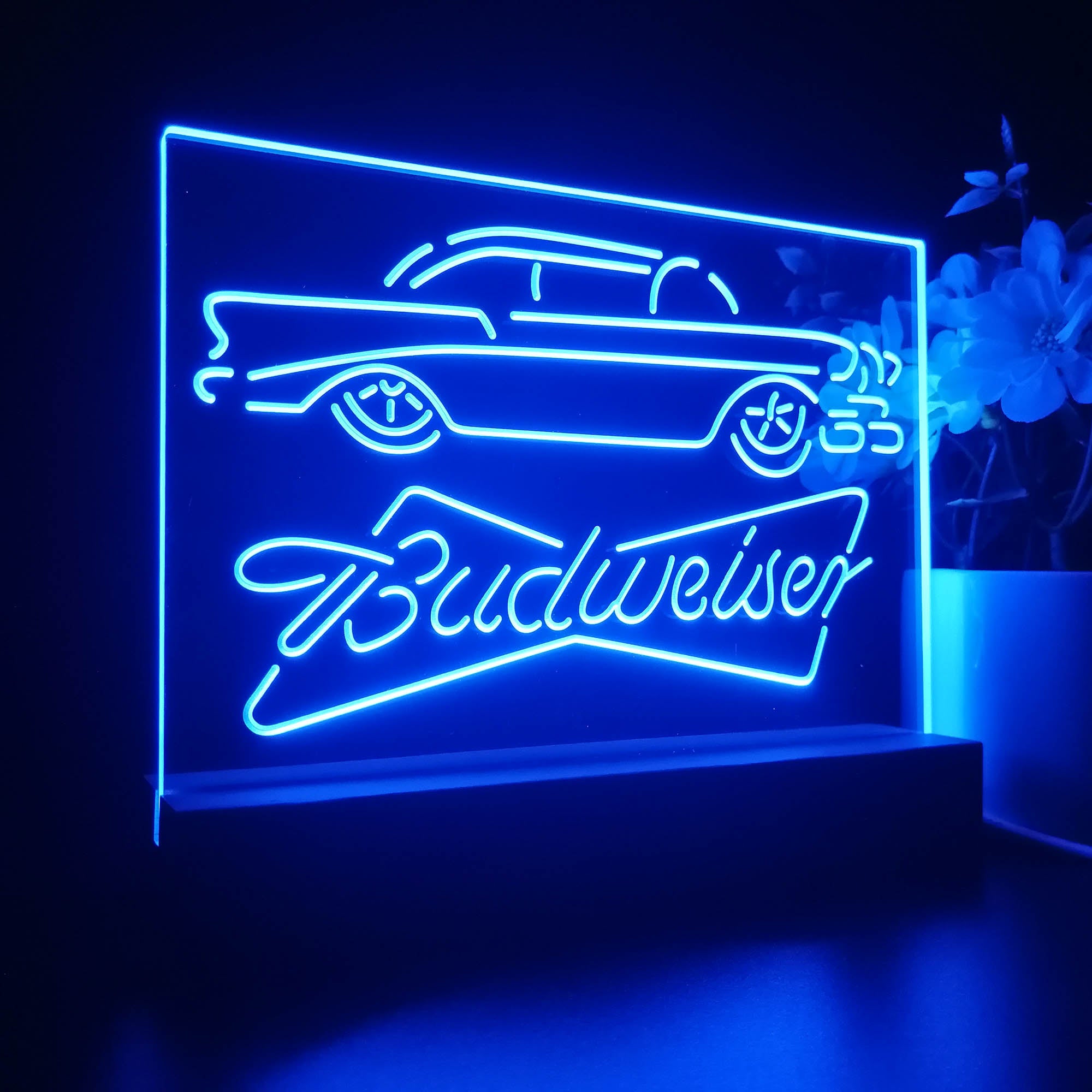 Vintage Car Auto Budweiser Night Light LED Sign