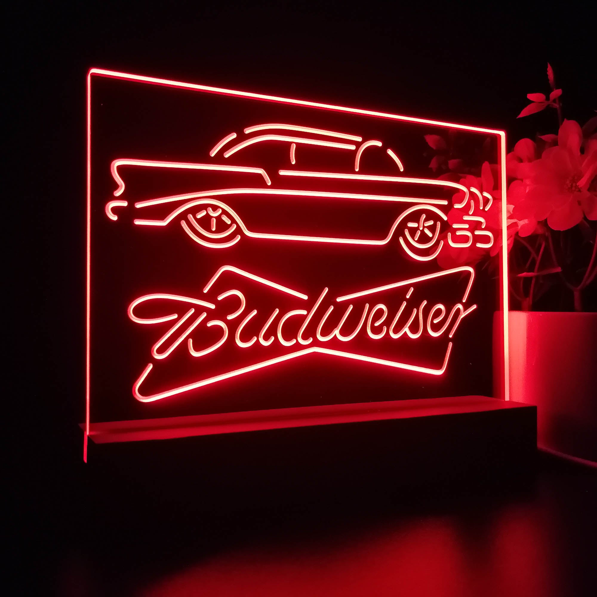 Vintage Car Auto Budweiser Night Light LED Sign