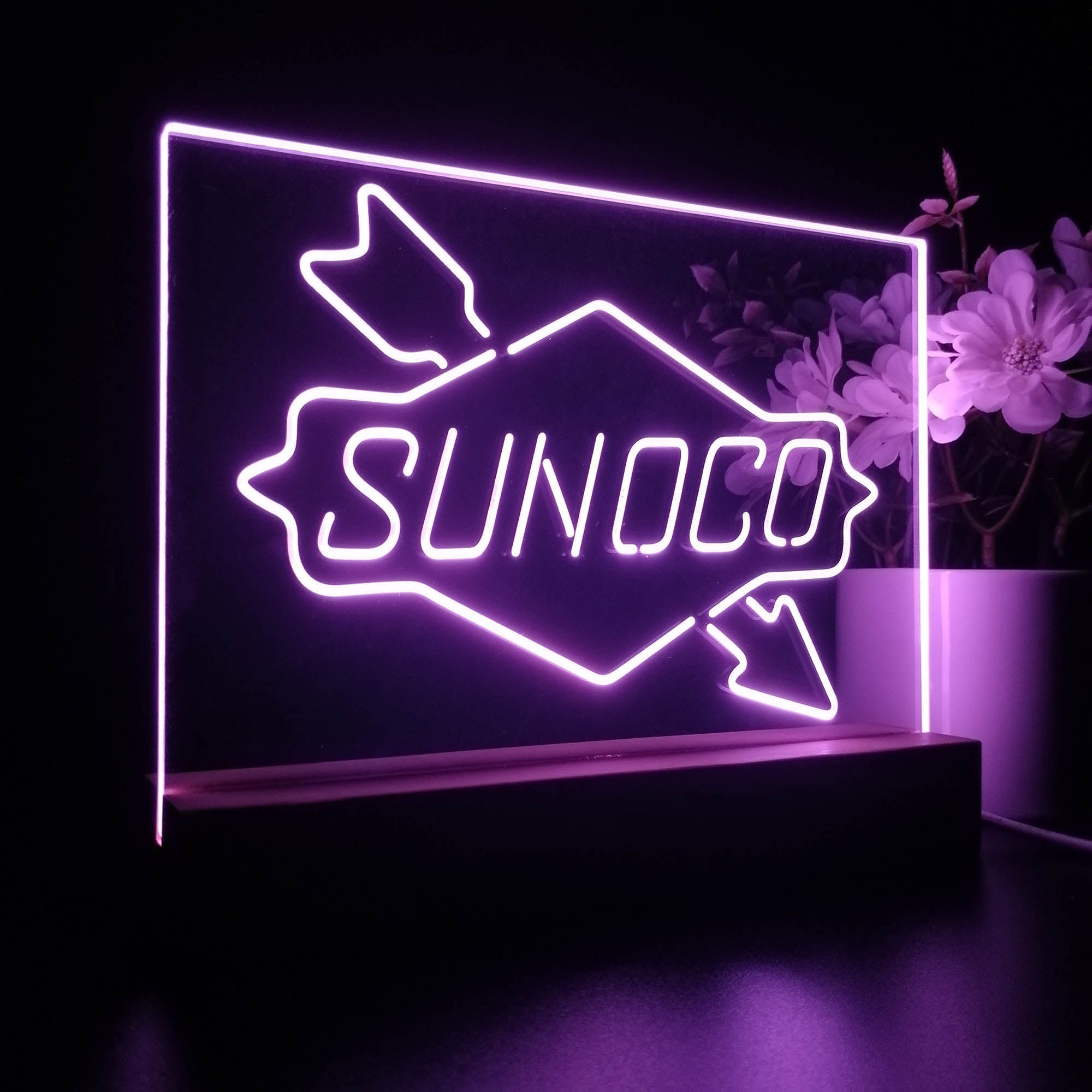 Sunoco Gas Gasoline Night Light LED Sign