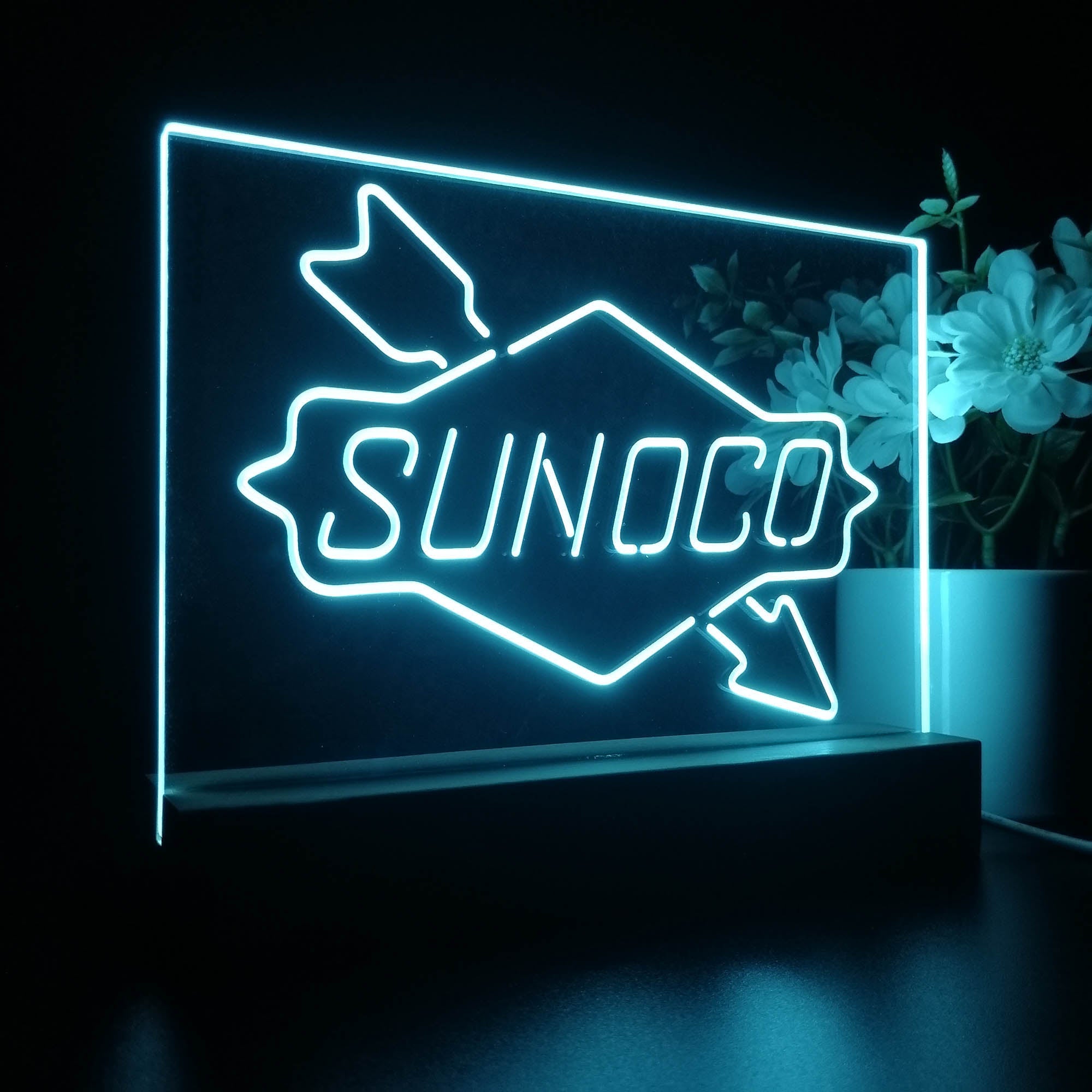 Sunoco Gas Gasoline Night Light LED Sign
