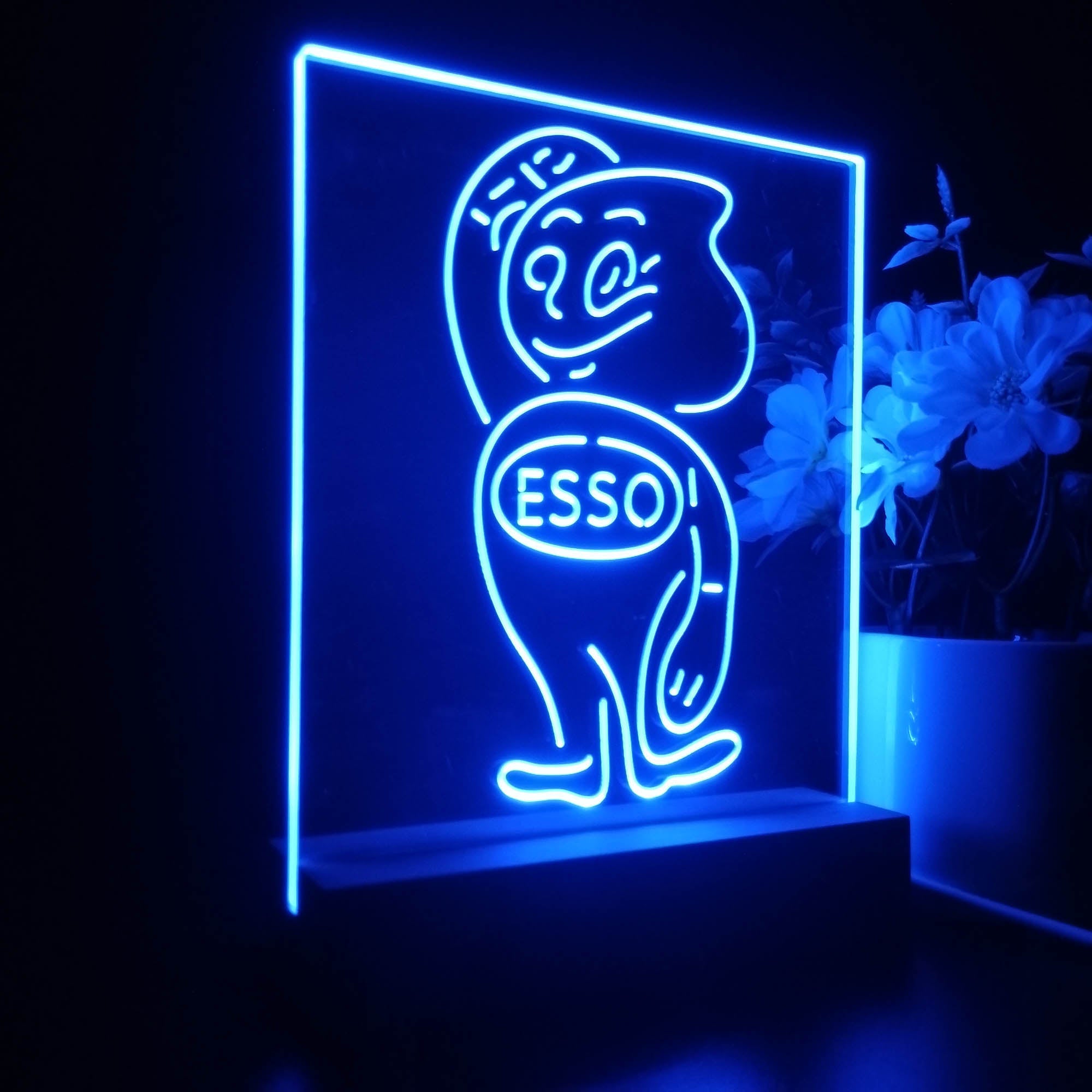 Esso Mascot Oil Gasoline Night Light LED Sign