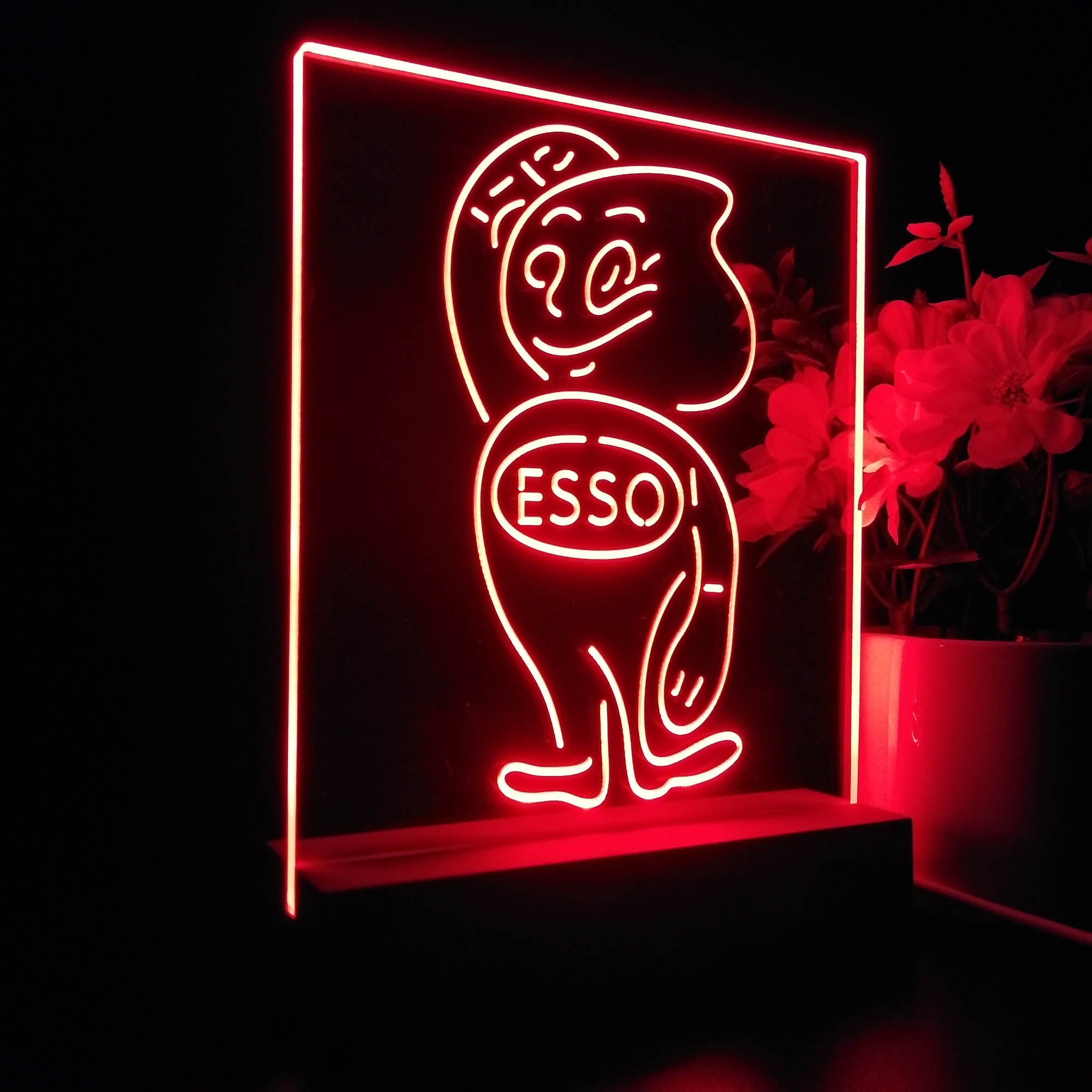 Esso Mascot Oil Gasoline Night Light LED Sign