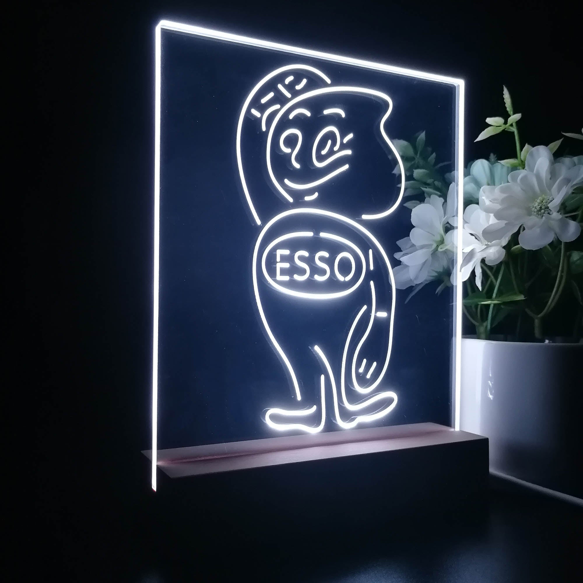 Esso Mascot Oil Gasoline Night Light LED Sign