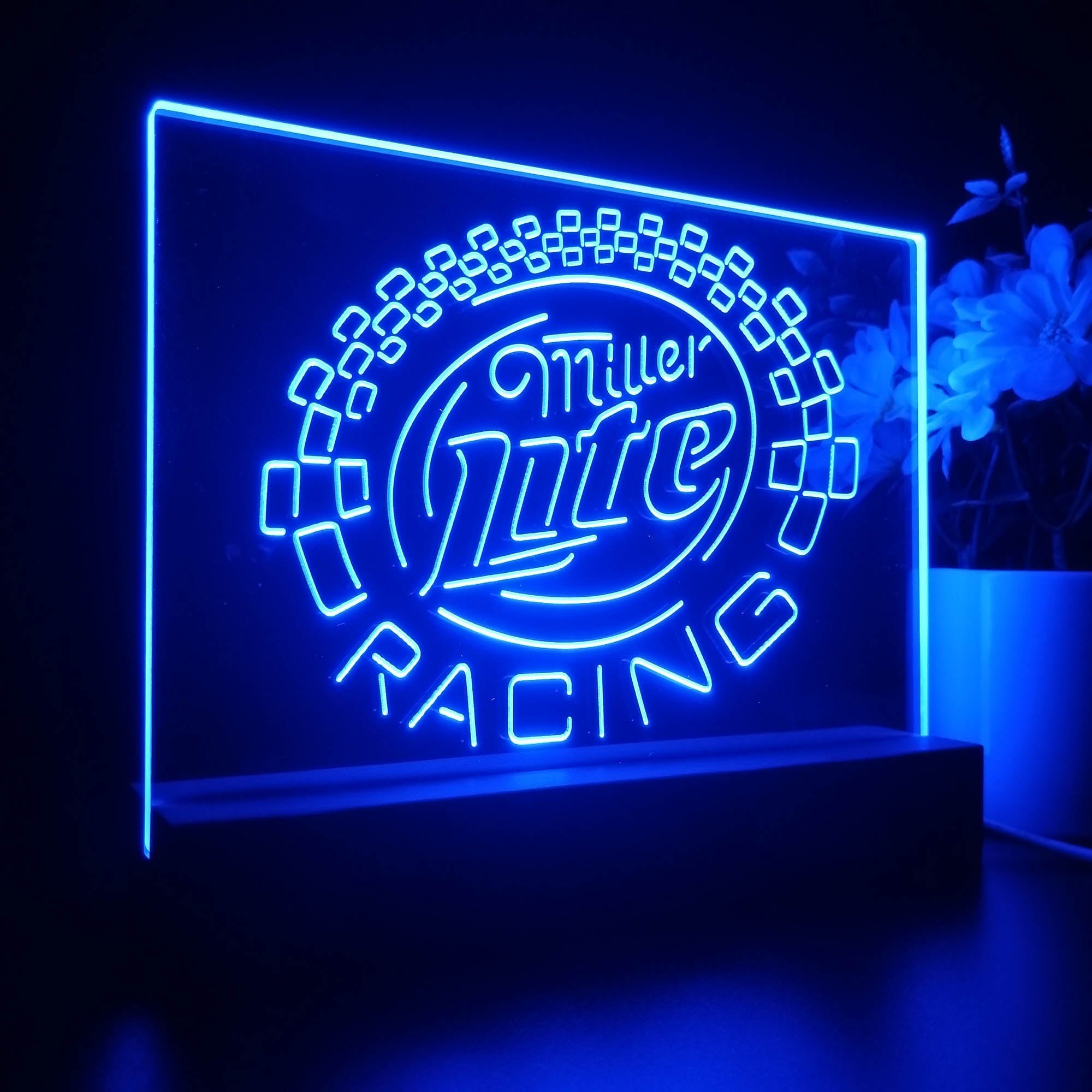 Miller Lite Racing Car Night Light LED Sign