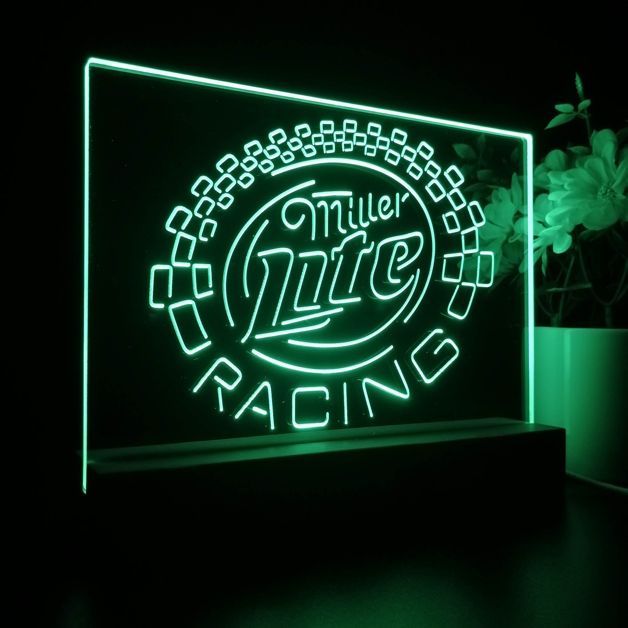 Miller Lite Racing Car Night Light LED Sign