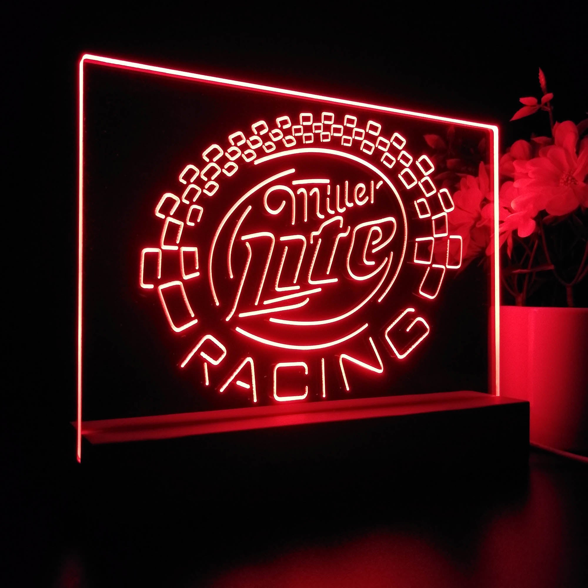 Miller Lite Racing Car Night Light LED Sign