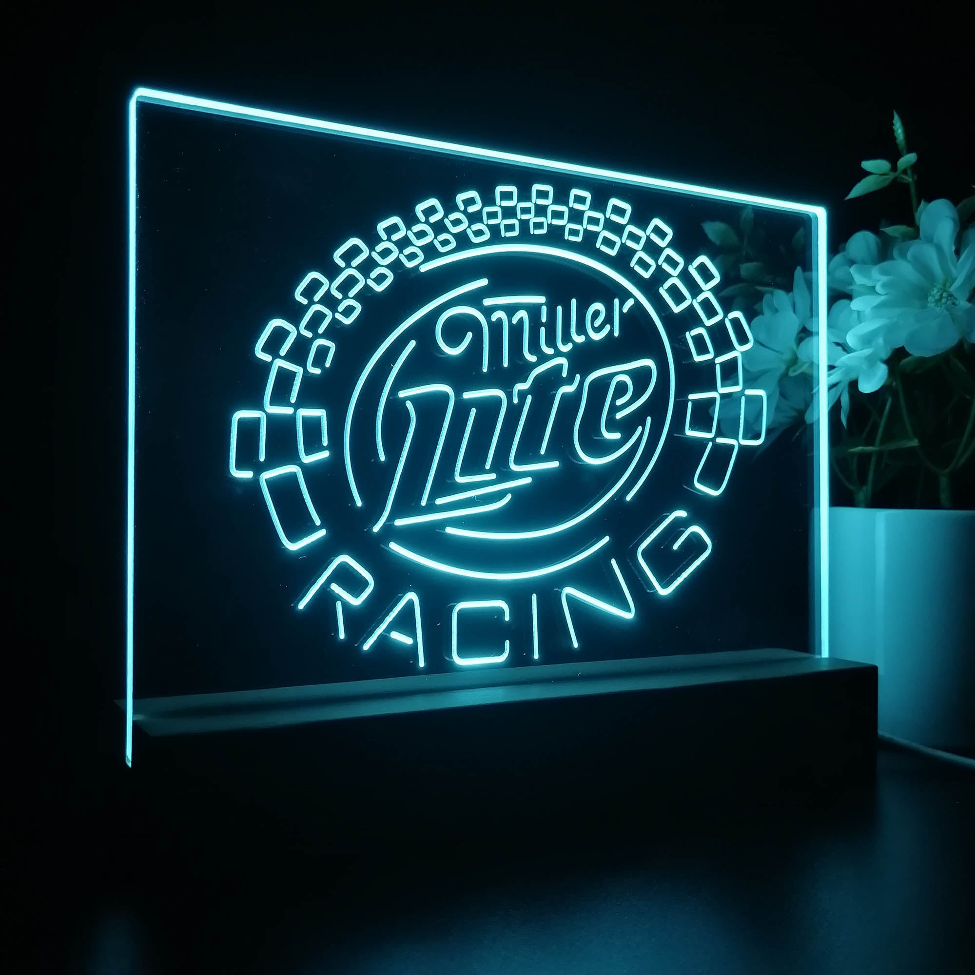 Miller Lite Racing Car Night Light LED Sign