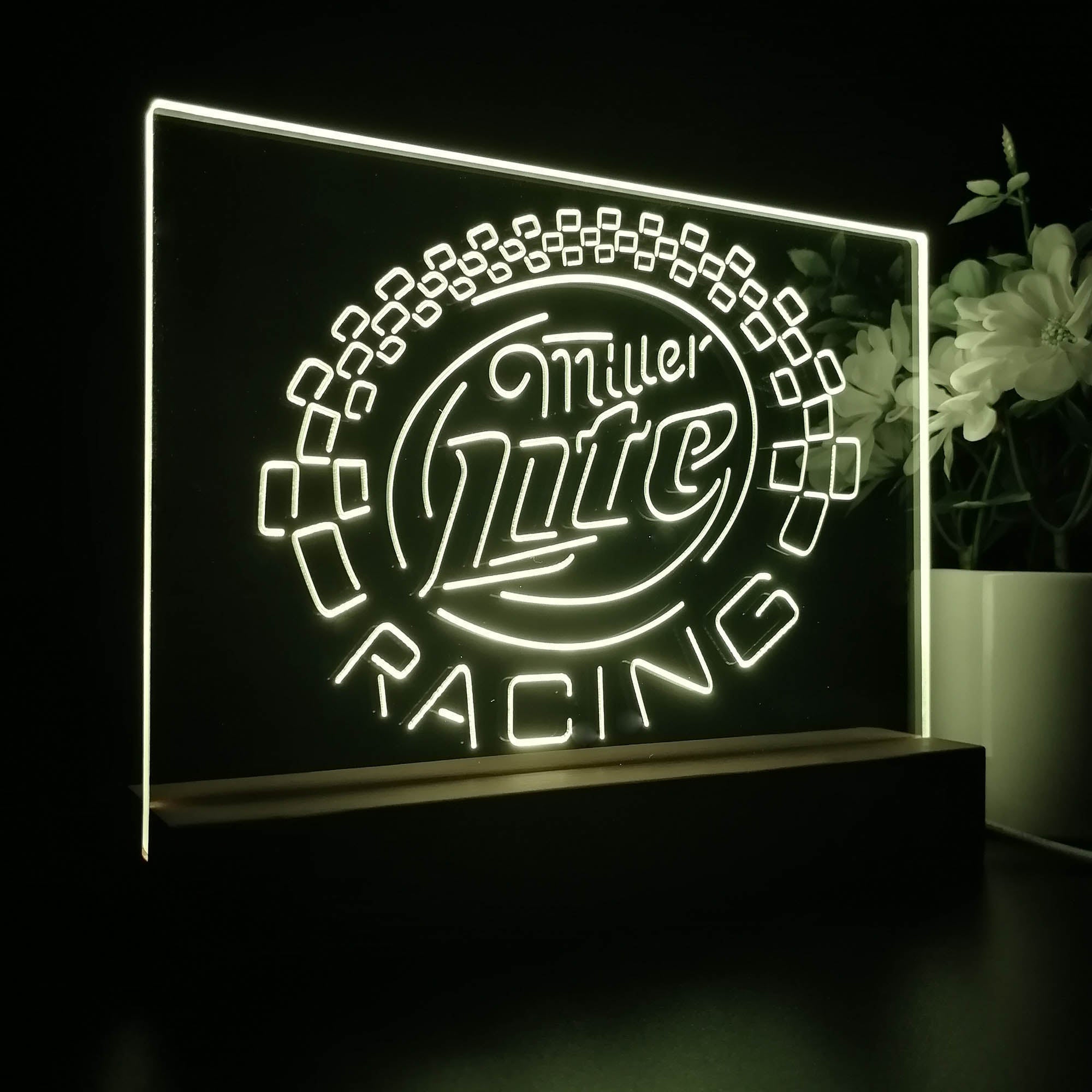 Miller Lite Racing Car Night Light LED Sign