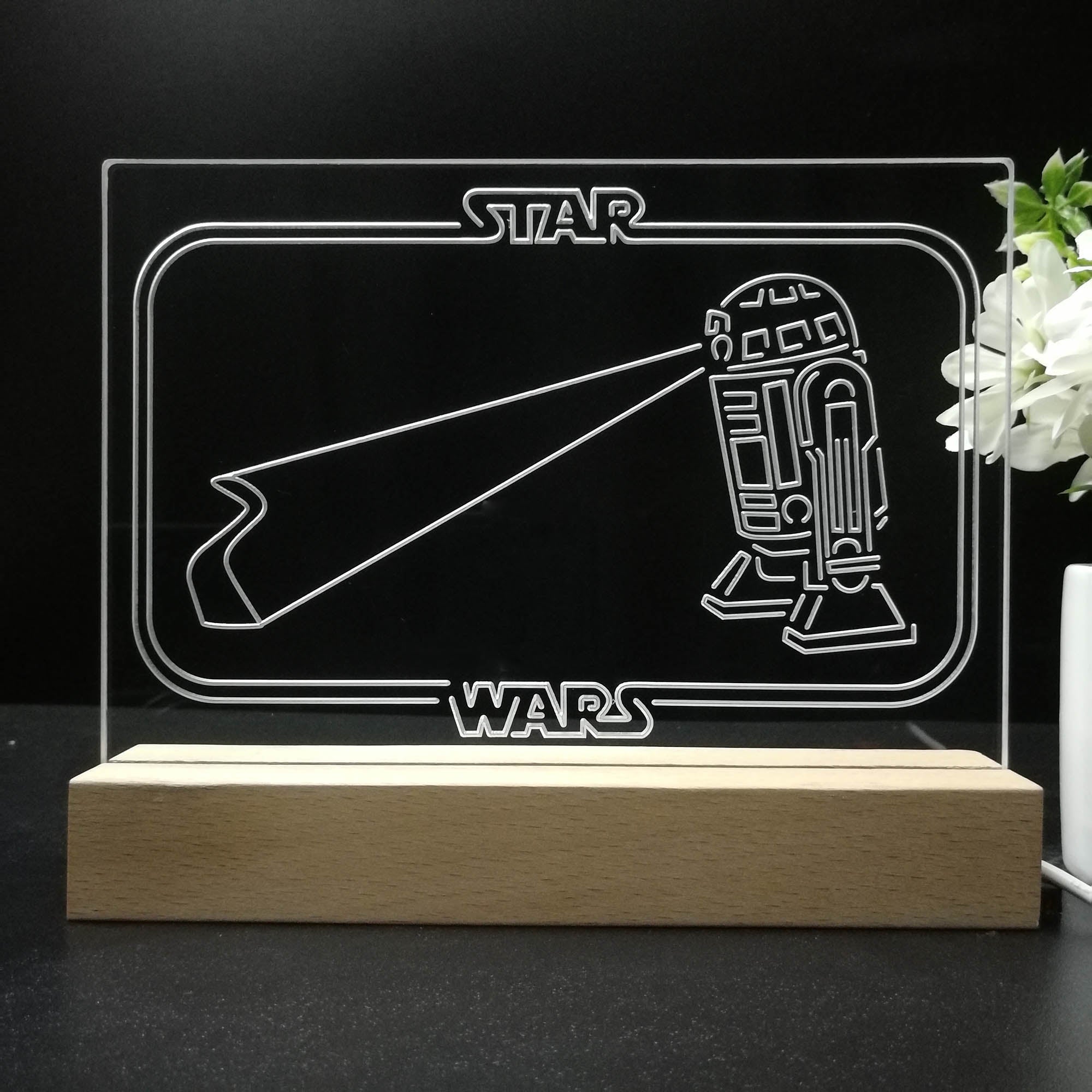 R2C2 Stars Wars Room Night Light LED Sign