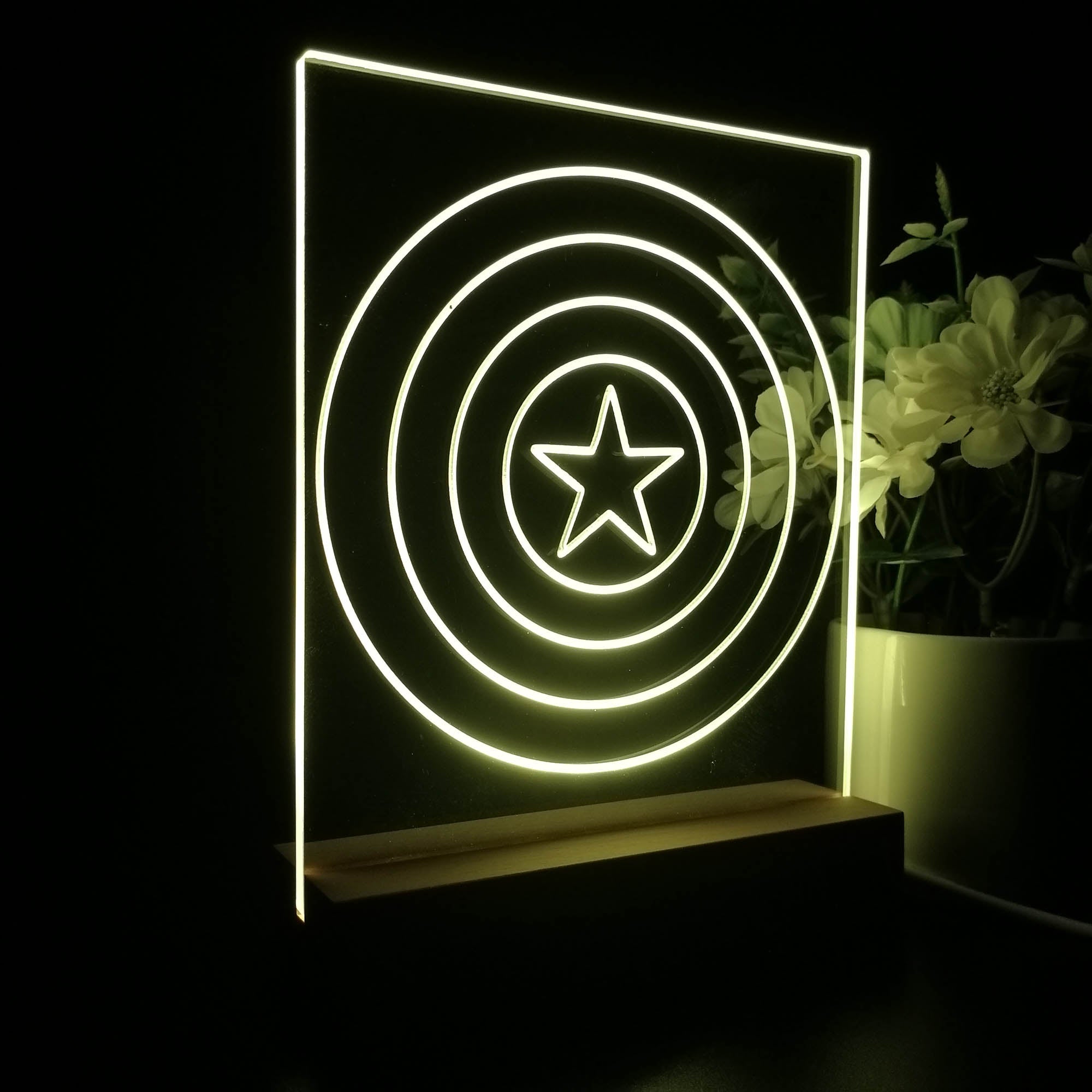 Captain America Shield Night Light LED Sign