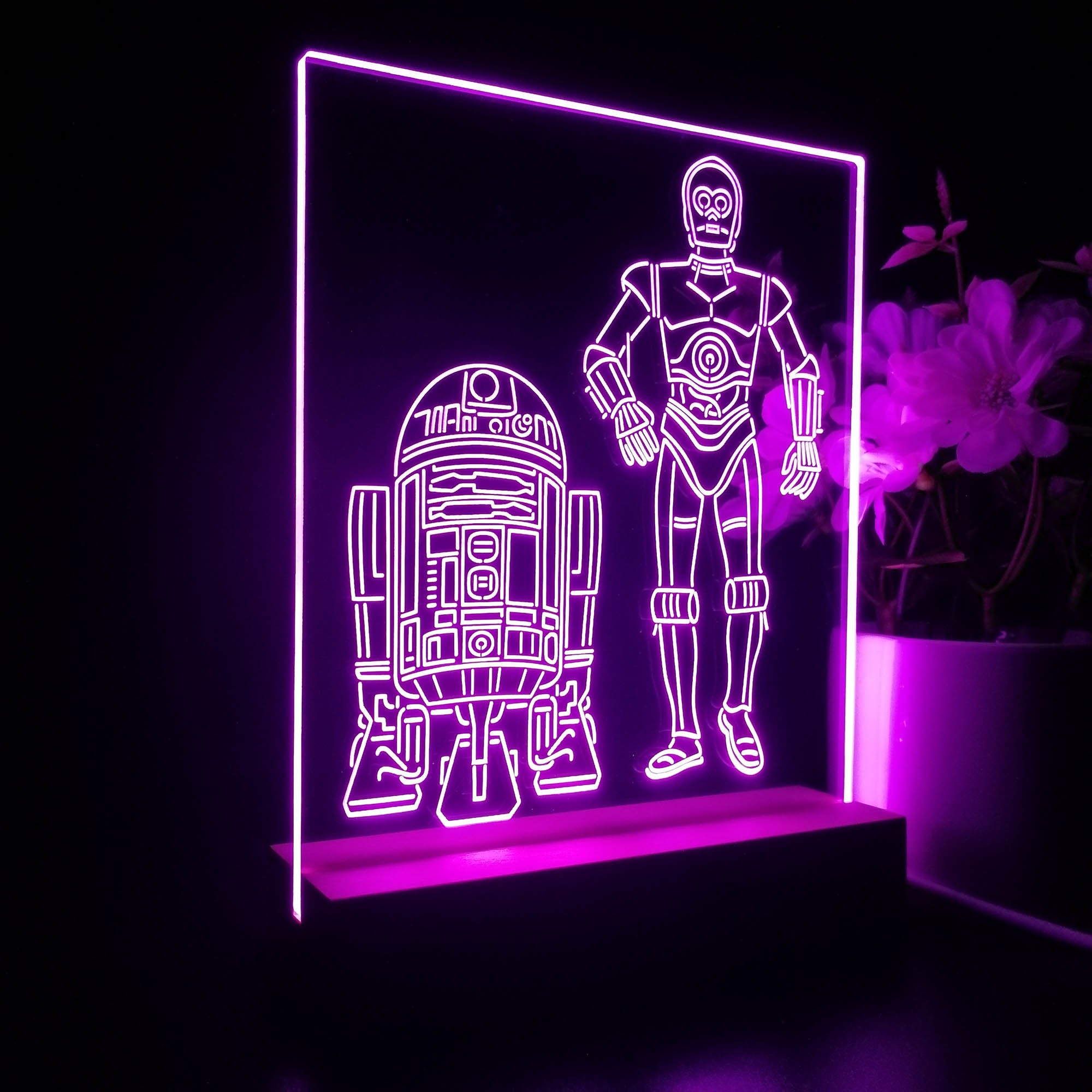 R2D2 C3PO Stars Wars Night Light LED Sign