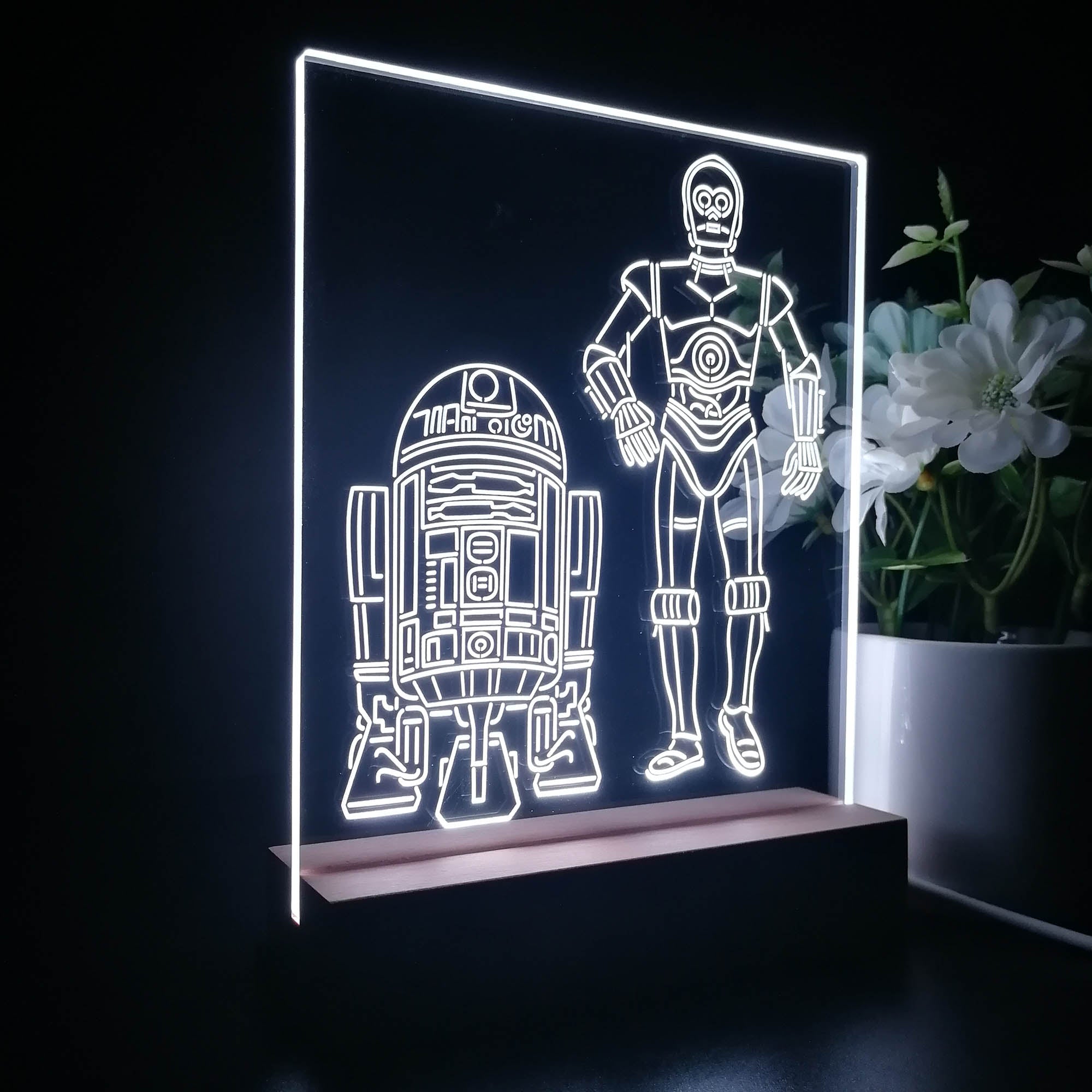 R2D2 C3PO Stars Wars Night Light LED Sign