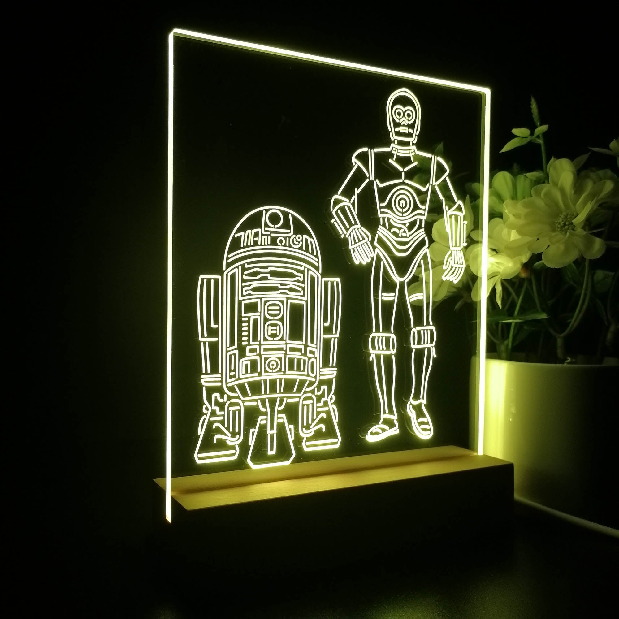 R2D2 C3PO Stars Wars Night Light LED Sign