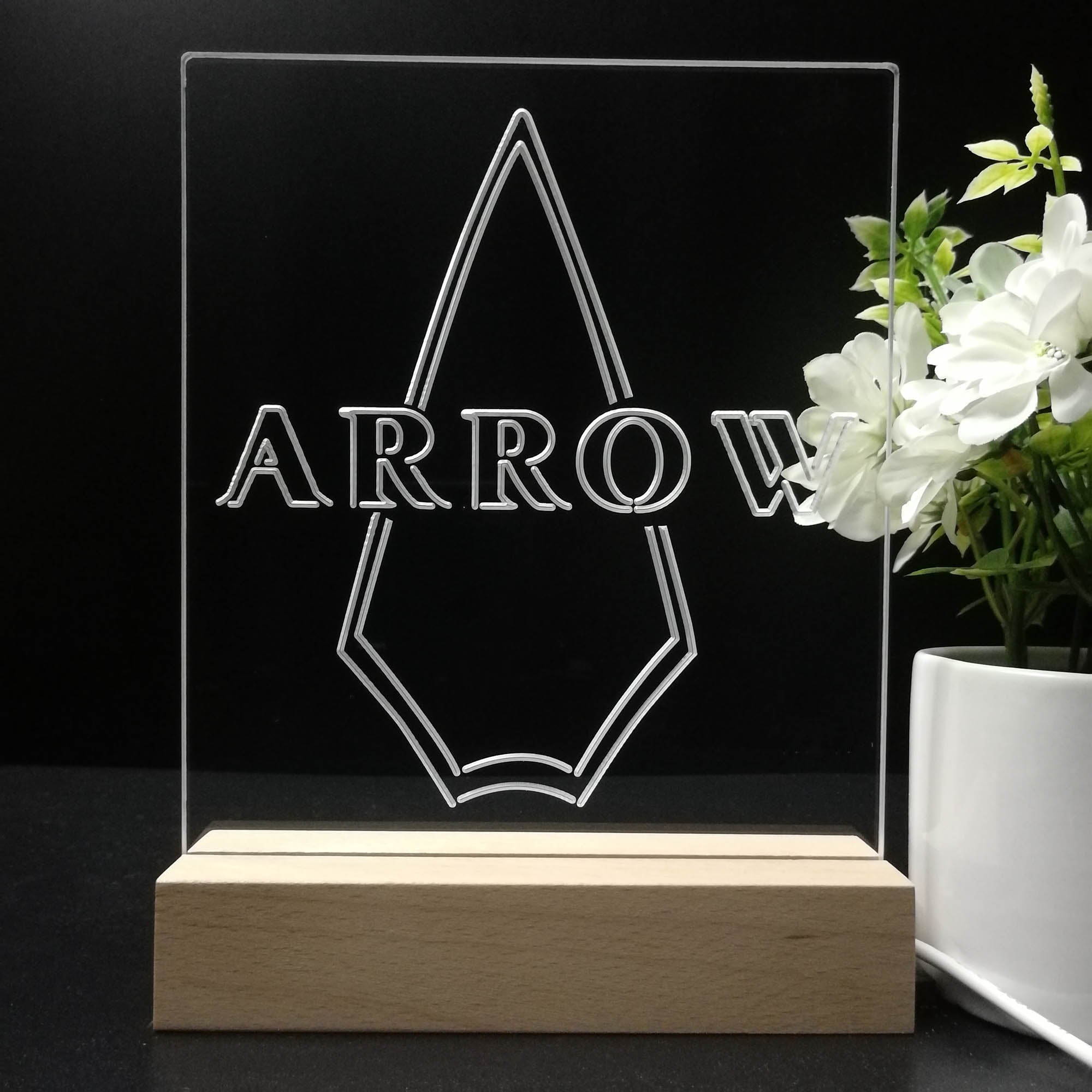 The Arrow Vertical Night Light LED Sign