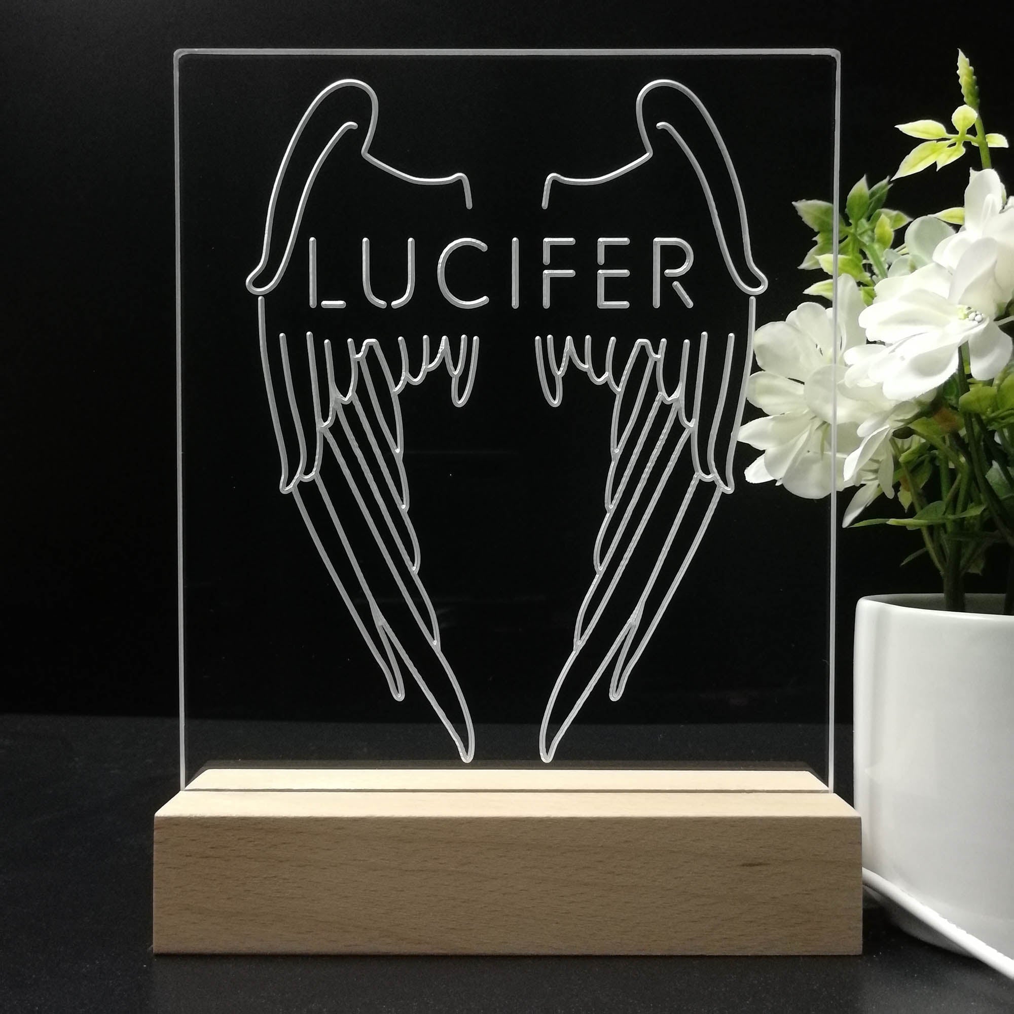 Lucifer Wing Night Light LED Sign