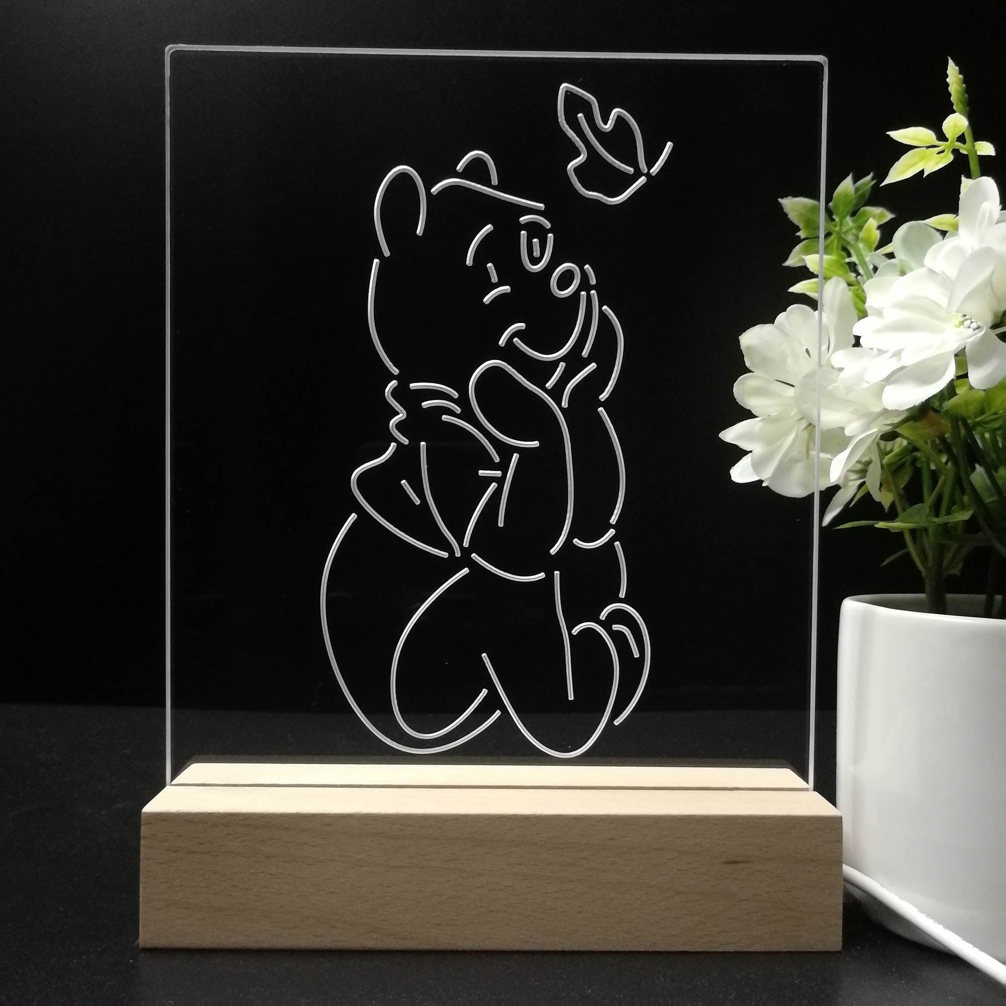 Winnie the Pooh Sit Down Night Light LED Sign