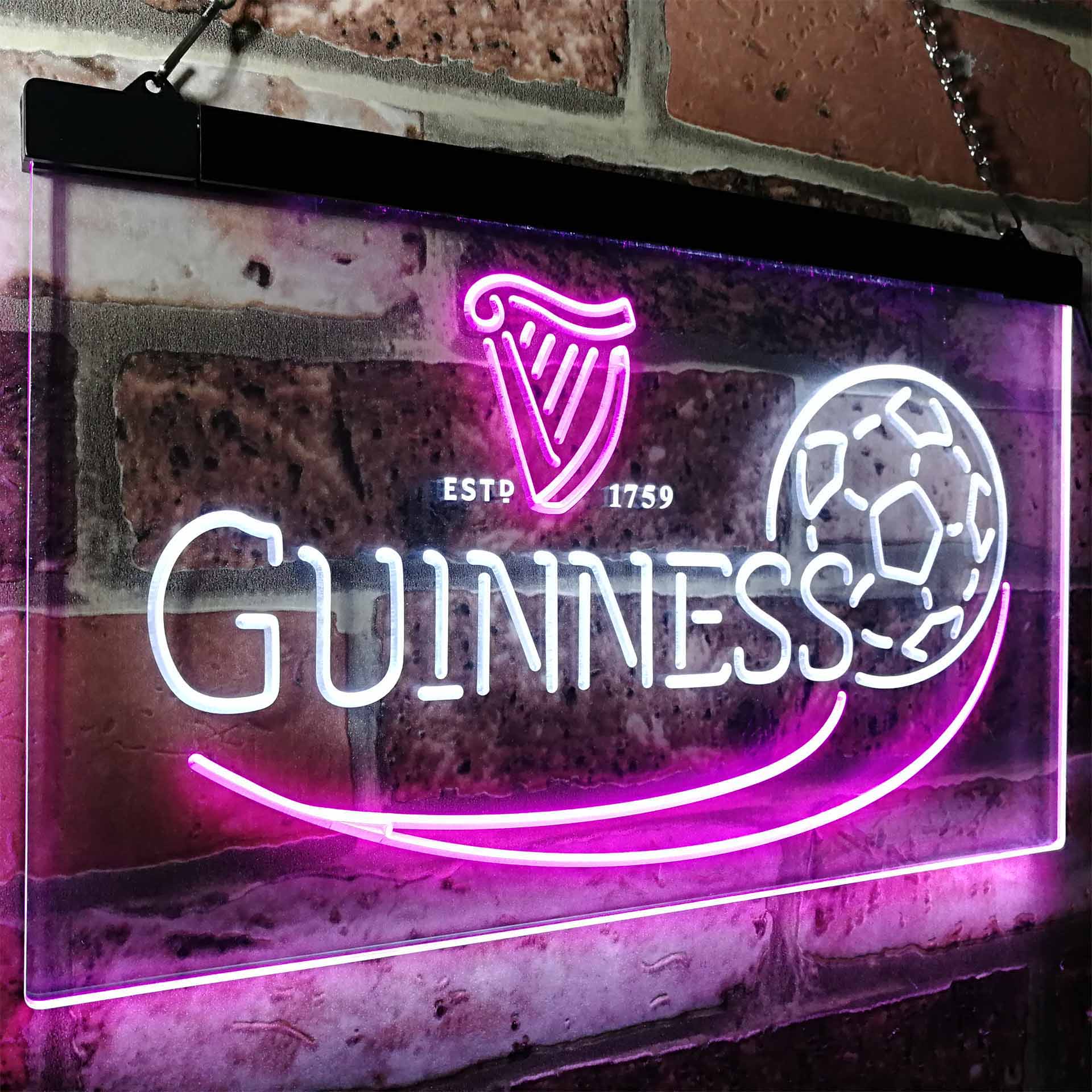 Guinness Soccer Football Beer Bar Decor LED Neon Sign