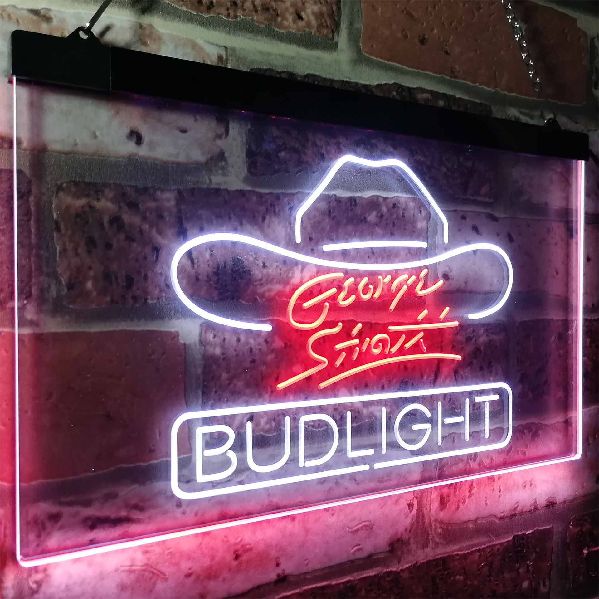 George Strait Buds Light Music Beer Bar Decor LED Neon Sign