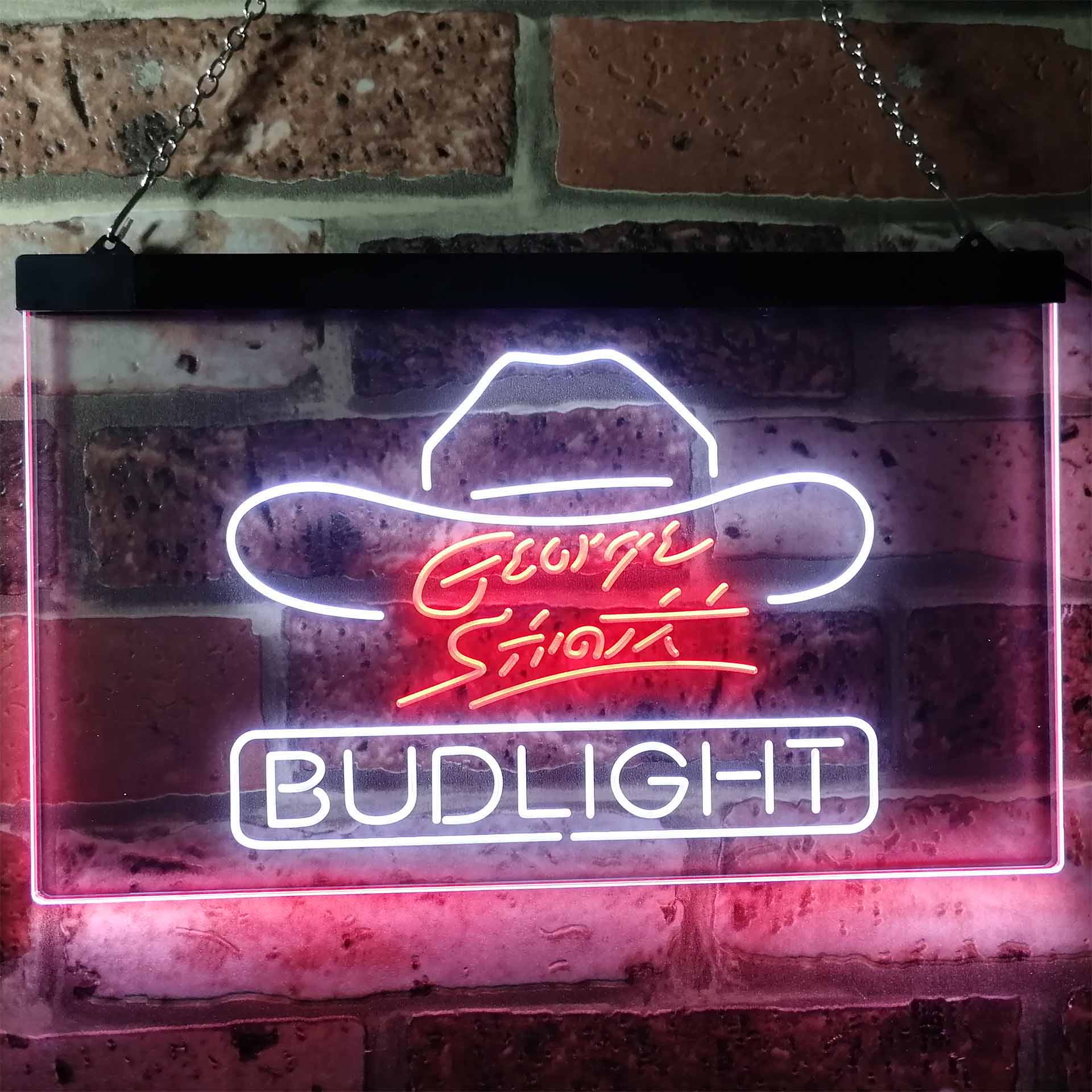 George Strait Buds Light Music Beer Bar Decor LED Neon Sign