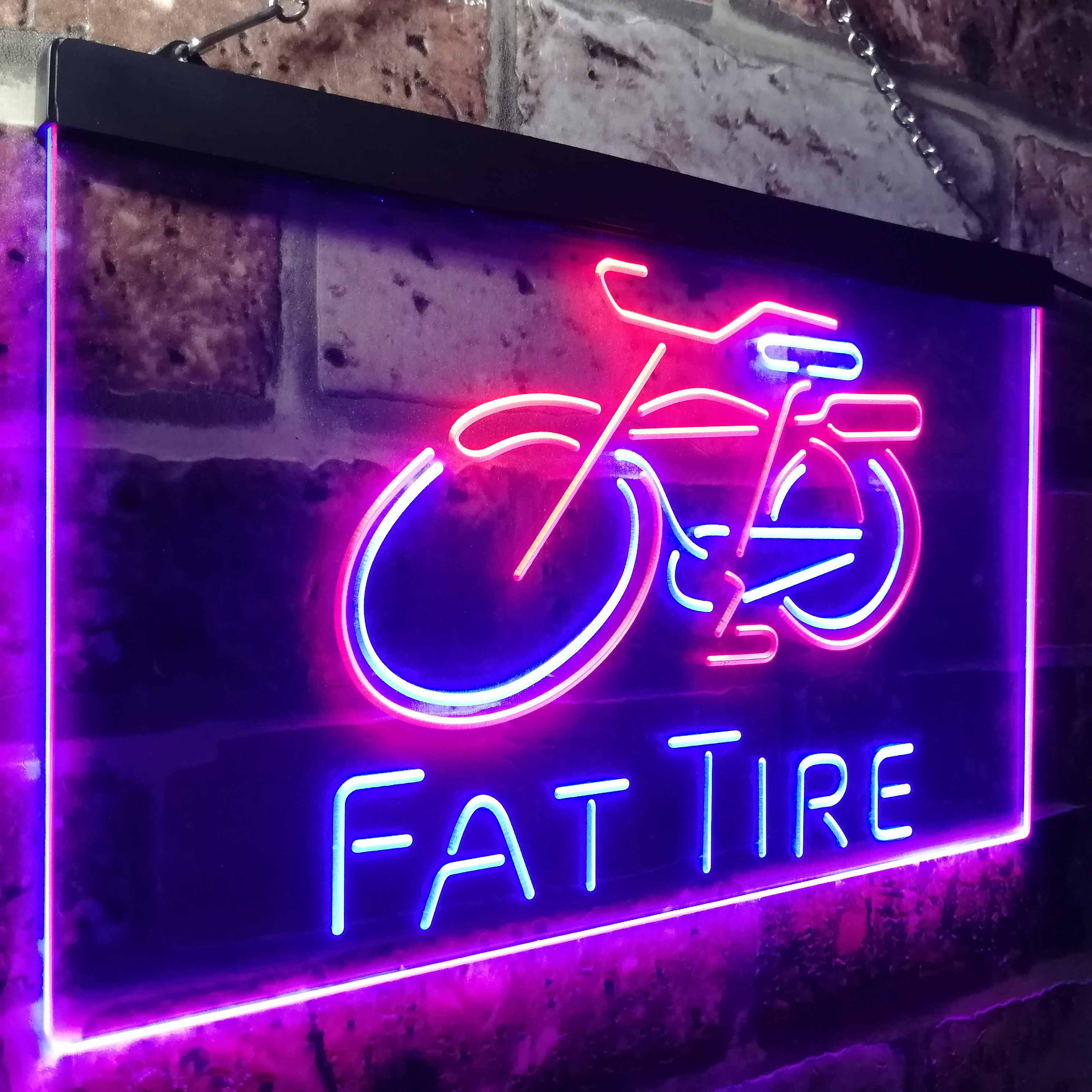 Fat Tire Beer Bar Club Man Cave LED Neon Sign