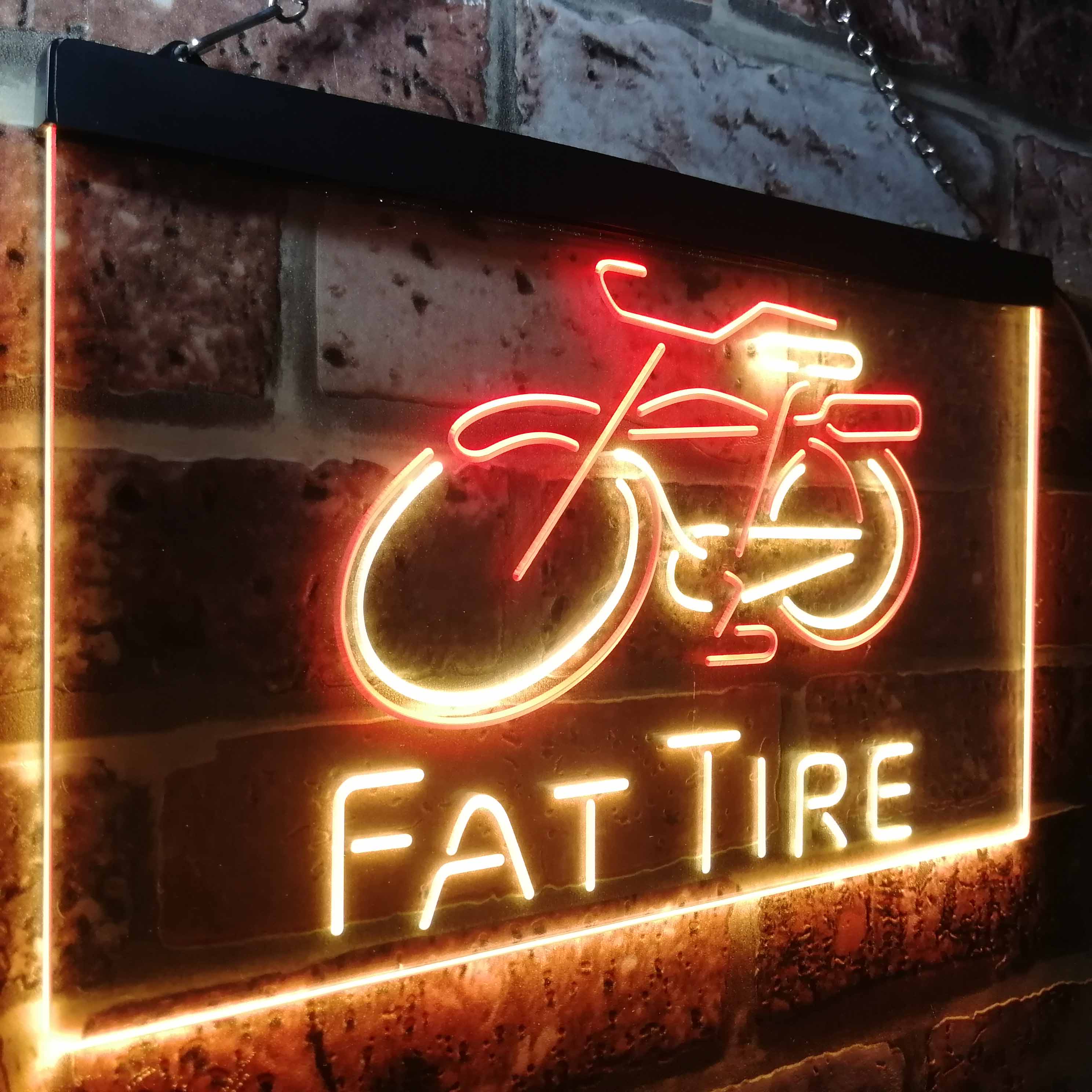 Fat Tire Beer Bar Club Man Cave LED Neon Sign