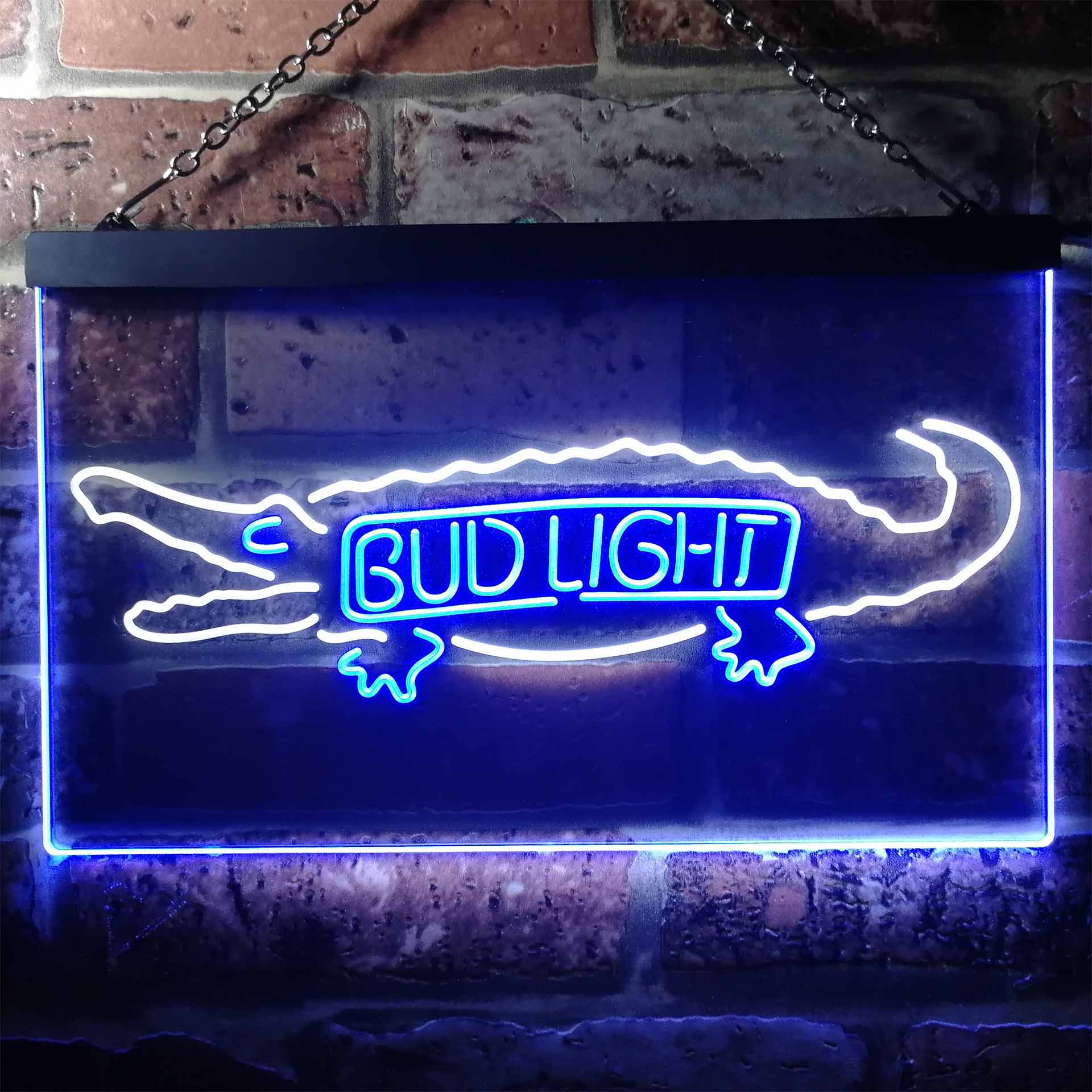 Bud Light Alligator Gator Beer LED Neon Sign