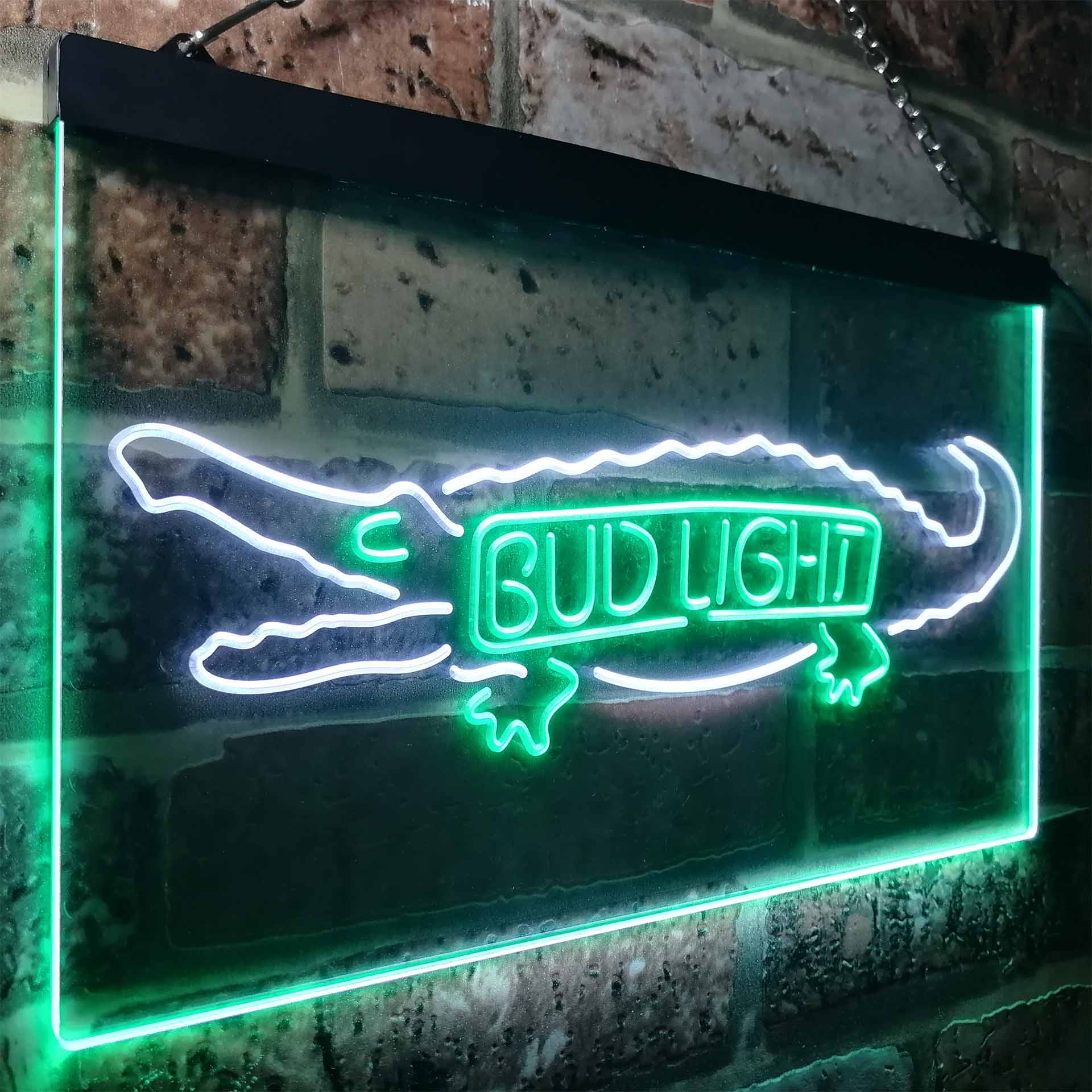 Bud Light Alligator Gator Beer LED Neon Sign
