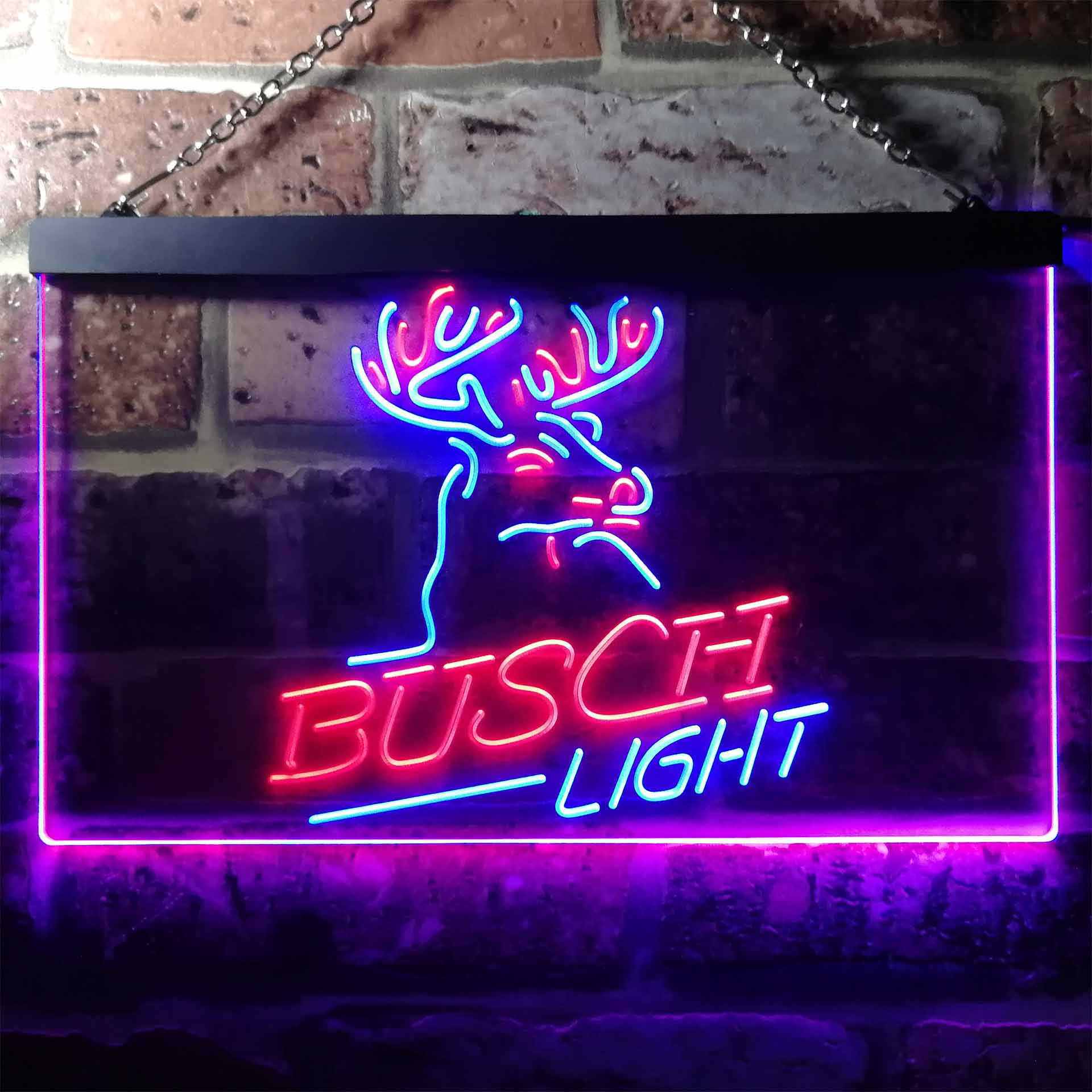 Buschs Lights Beer Deer Bar LED Neon Sign